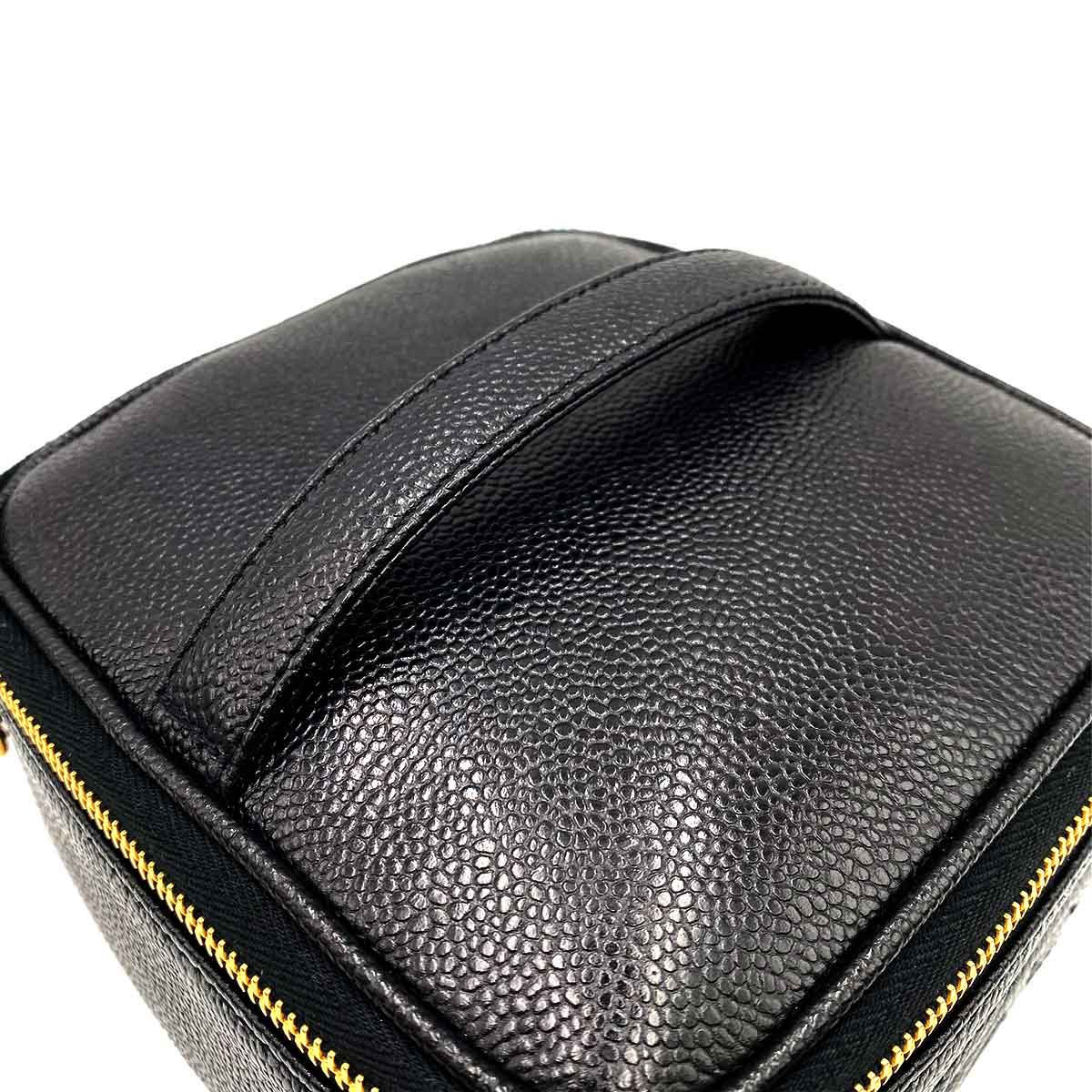 VINTAGE LOVER PURPOSE CHANEL VINTAGE VANITY HAND BAG BLACK CAVIAR SKIN 90236077