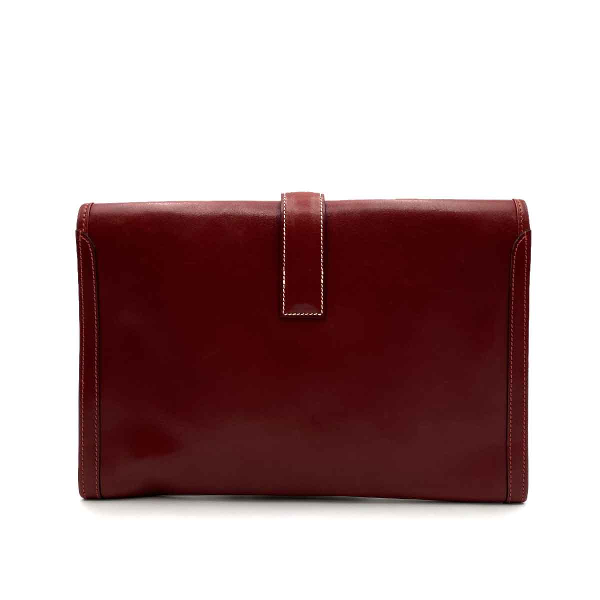 VINTAGE LOVER PURPOSE HERMES JIGE CLUTCH BAG ROUGE H BOX CARF 90232422