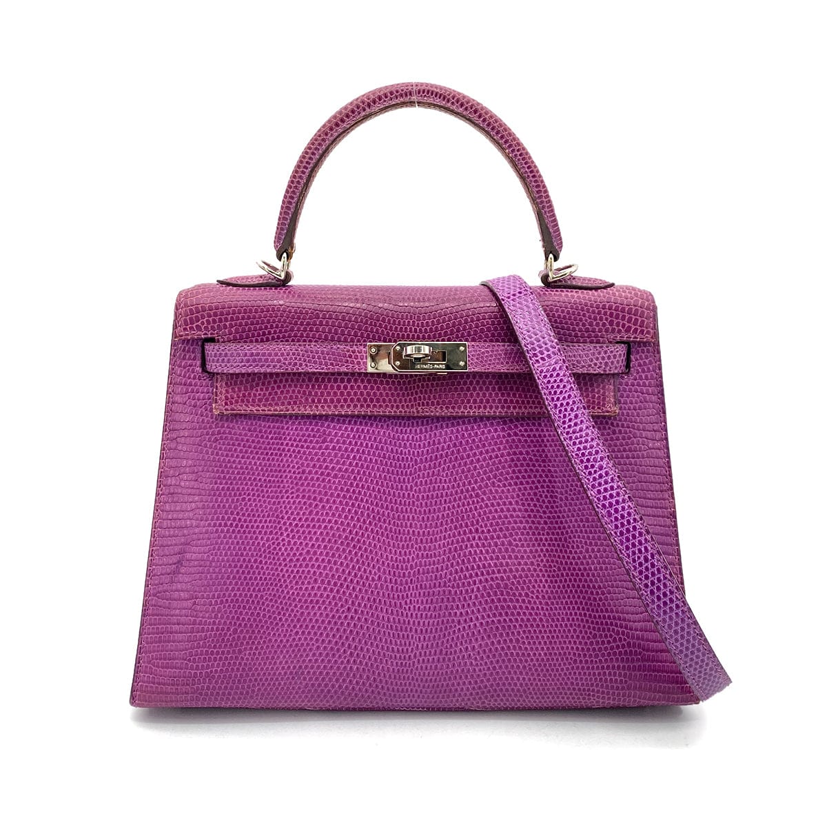 VINTAGE LOVER PURPOSE HERMES KELLY 25 SELLIER LIZARD VIOLET HAND SHOULDER BAG SHW □K 90261363