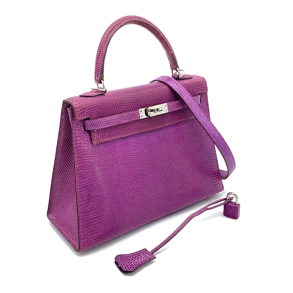 VINTAGE LOVER PURPOSE HERMES KELLY 25 SELLIER LIZARD VIOLET HAND SHOULDER BAG SHW □K 90261363