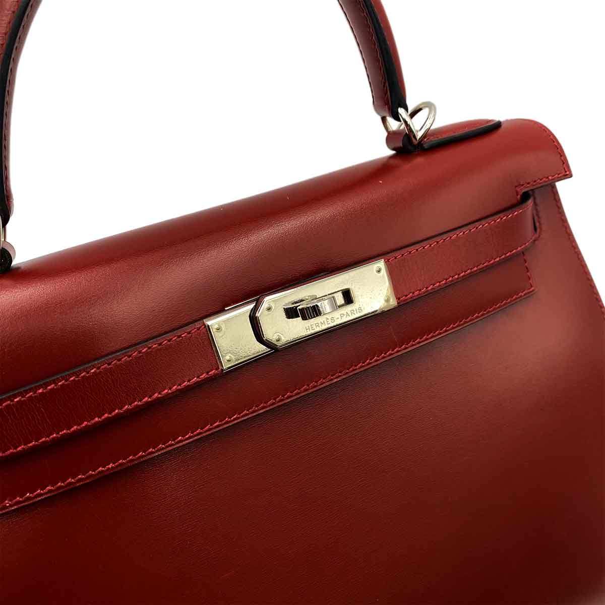 VINTAGE LOVER PURPOSE HERMES KELLY 28 SELLIER ROUGE H BOX CARF HAND SHOULDER BAG □E 90236749