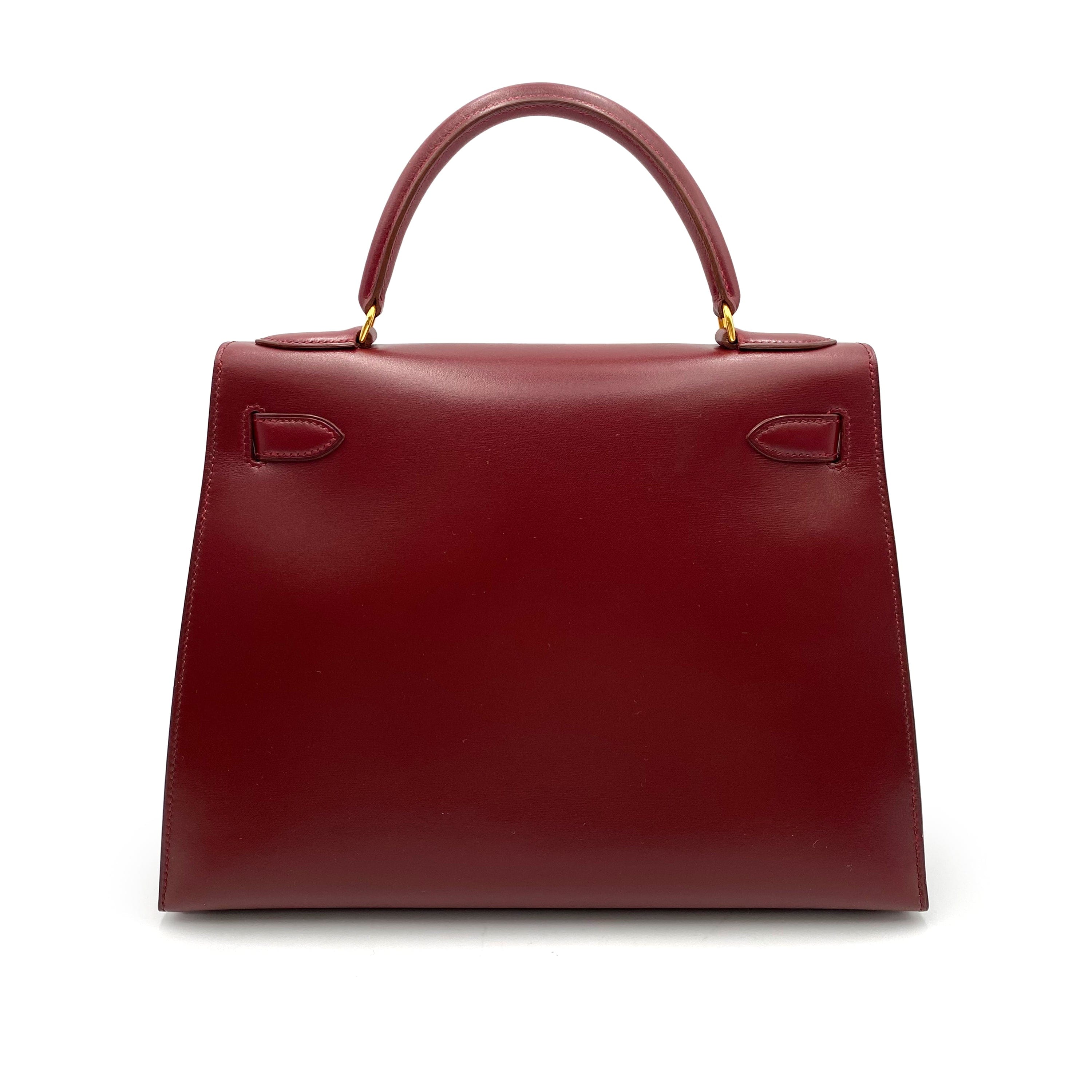 VINTAGE LOVER PURPOSE HERMES KELLY 28 SELLIER ROUGE H BOXCALF HAND SHOULDER BAG V 90237053