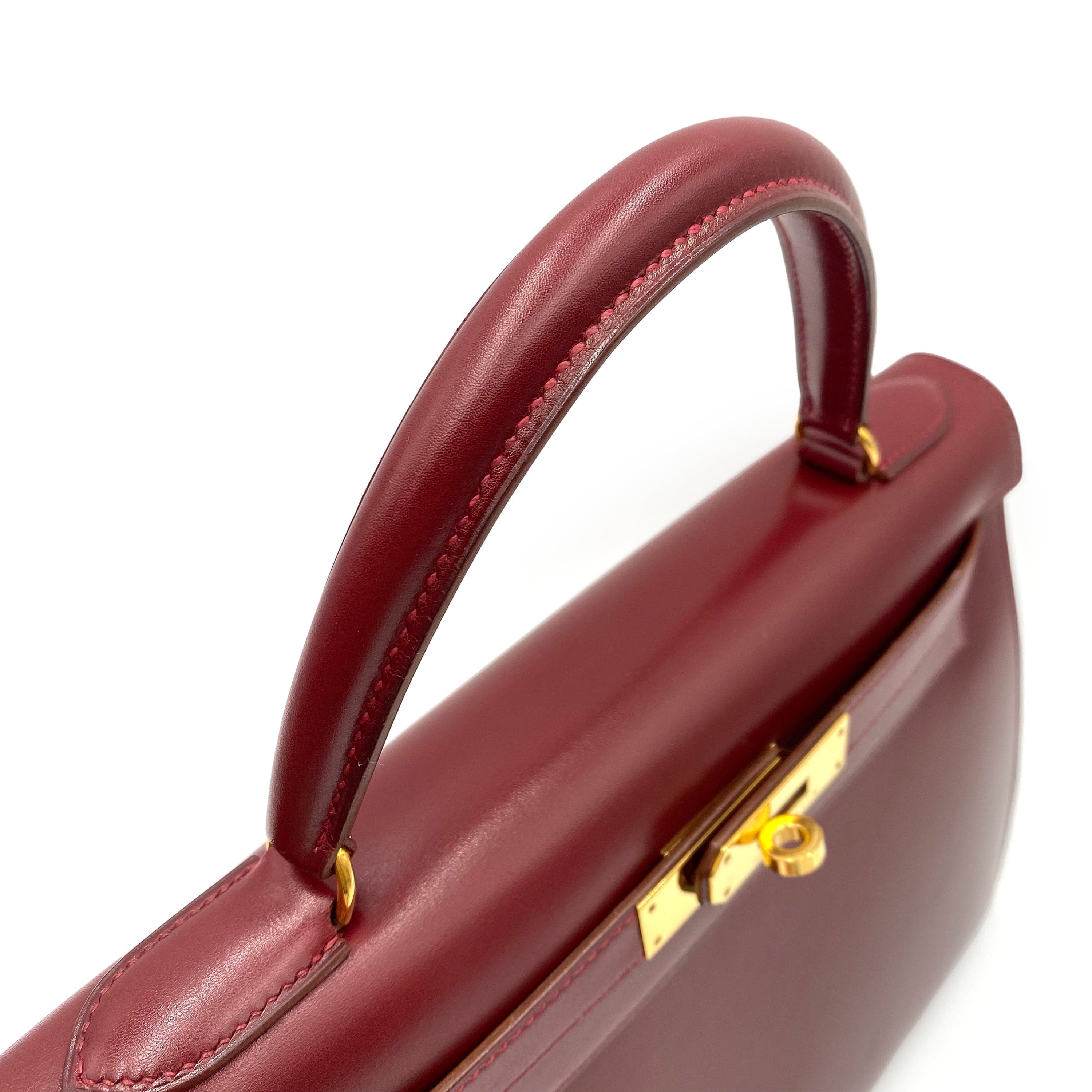 VINTAGE LOVER PURPOSE HERMES KELLY 28 SELLIER ROUGE H BOXCALF HAND SHOULDER BAG V 90237053