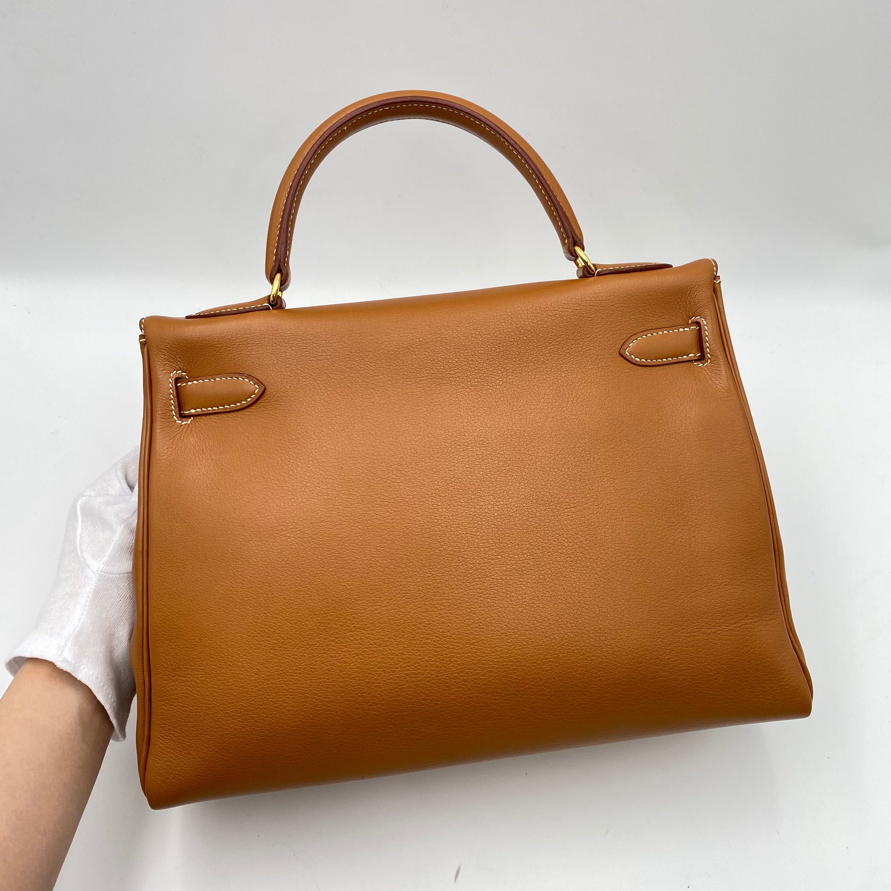 VINTAGE LOVER PURPOSE HERMES KELLY 32RETOURNE GOLD HAND SHOURDER BAG VOGA RIVER  □B 90224396