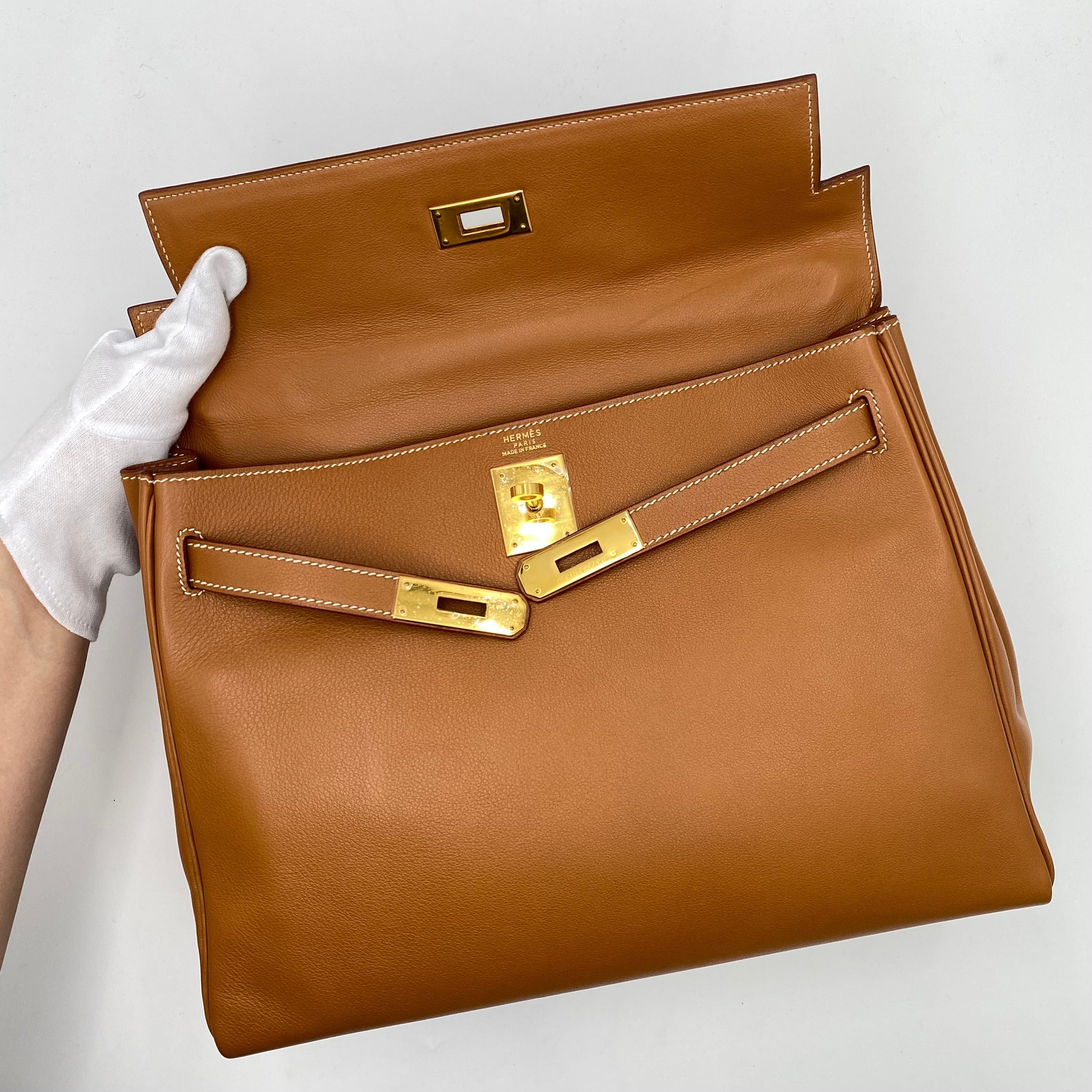 VINTAGE LOVER PURPOSE HERMES KELLY 32RETOURNE GOLD HAND SHOURDER BAG VOGA RIVER  □B 90224396