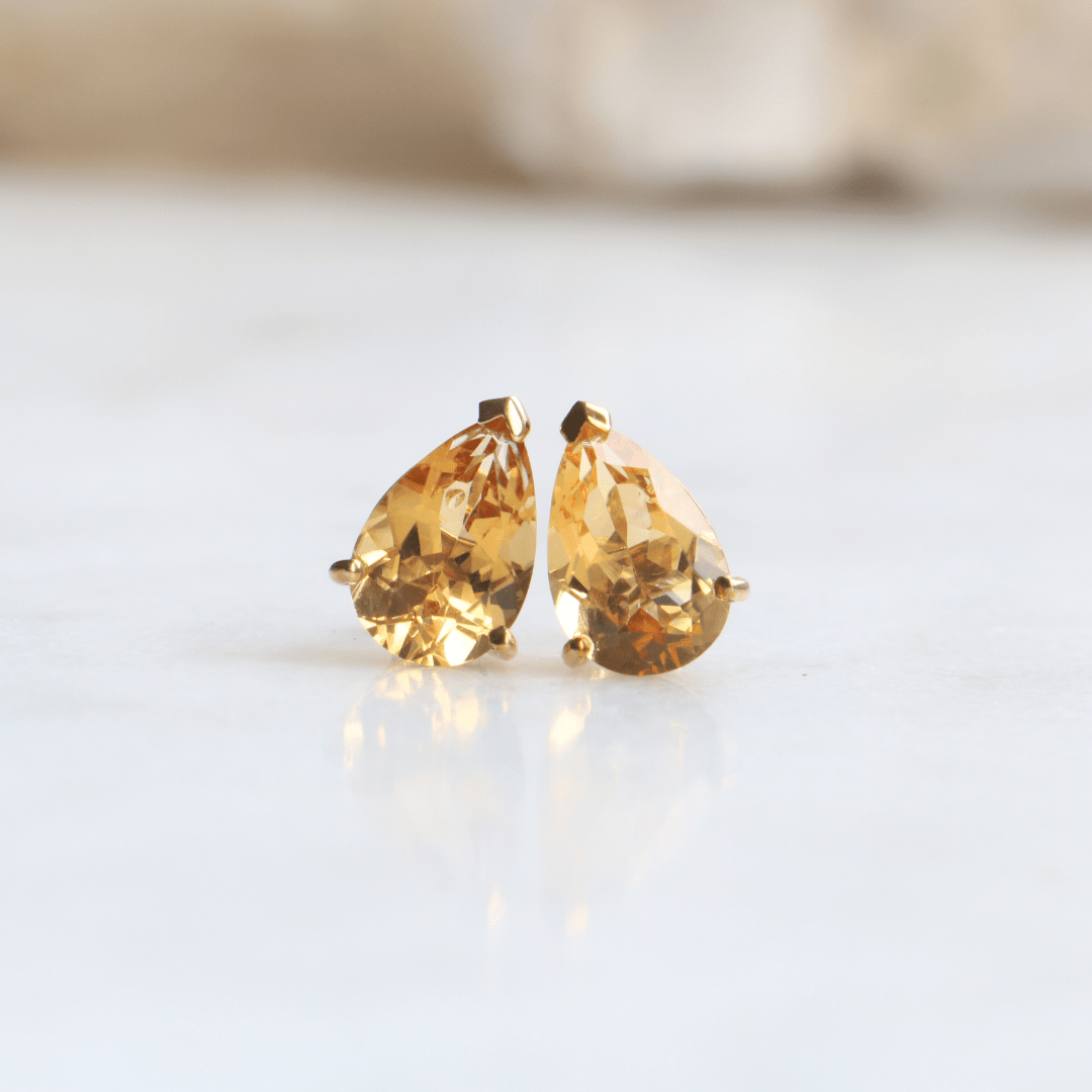 WillowFineJewellery 9ct Gold Pear Cirtine Earrings