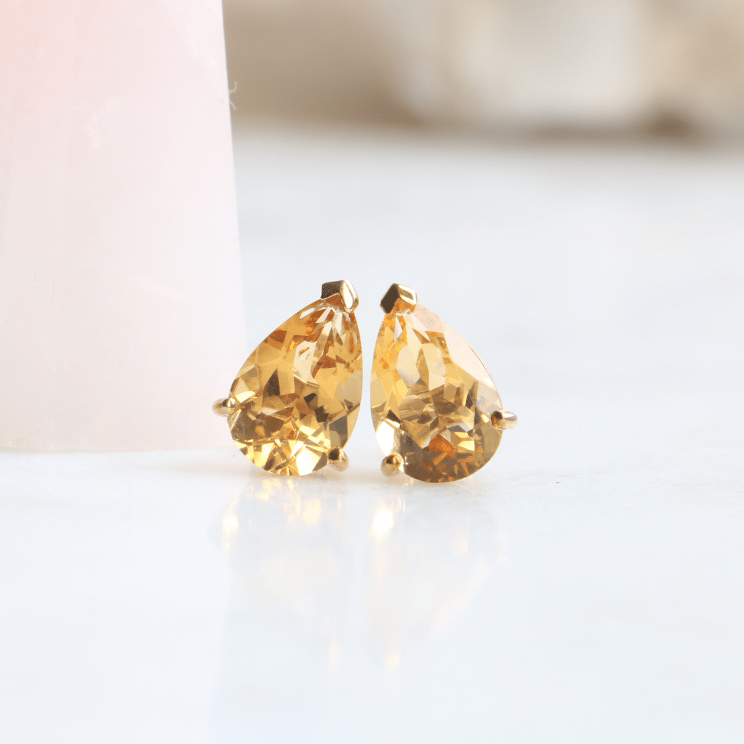 WillowFineJewellery 9ct Gold Pear Cirtine Earrings