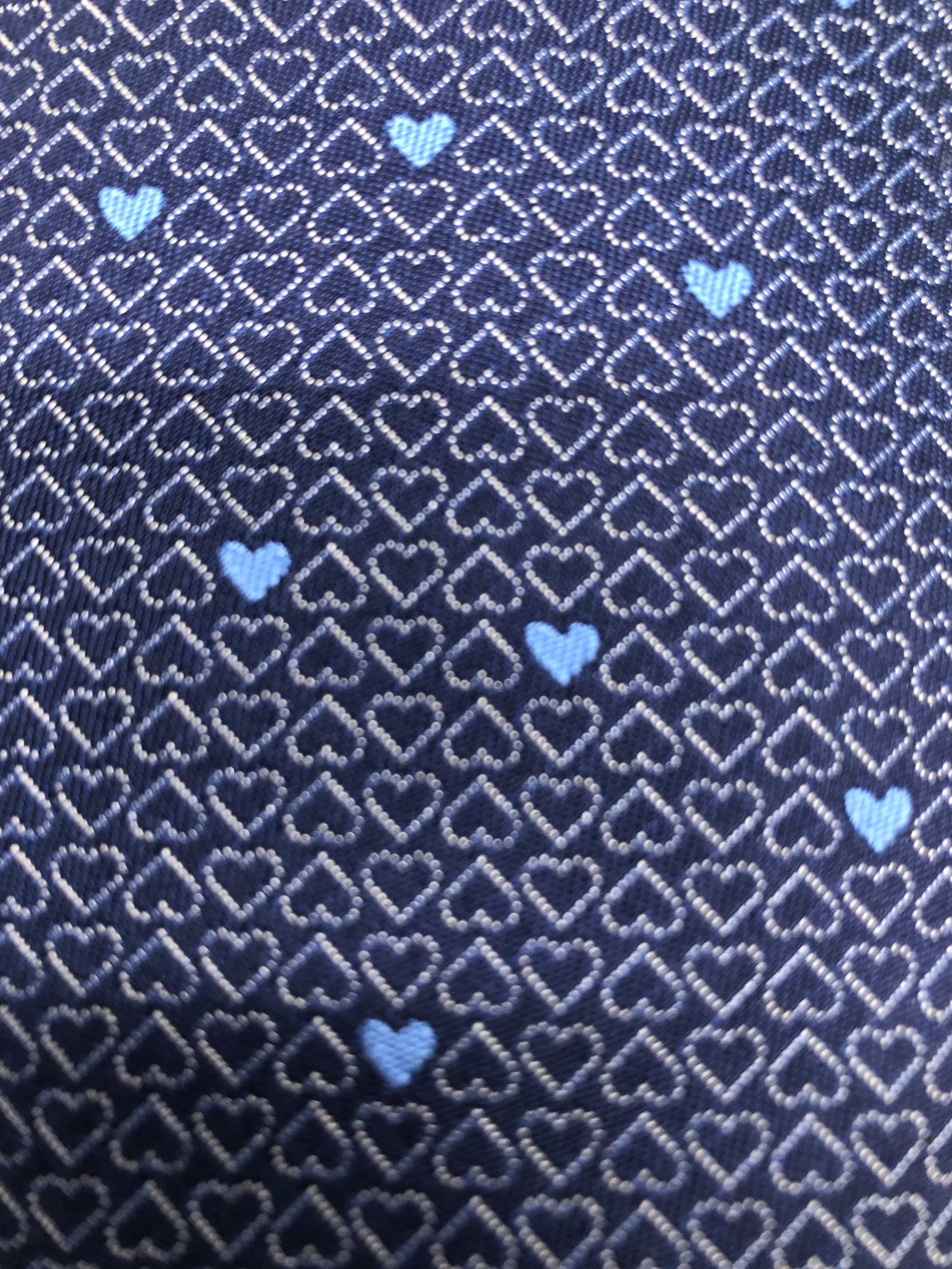 www.LuxuryVault.London HERMÈS HEART PRINT TIE Blue & Gris