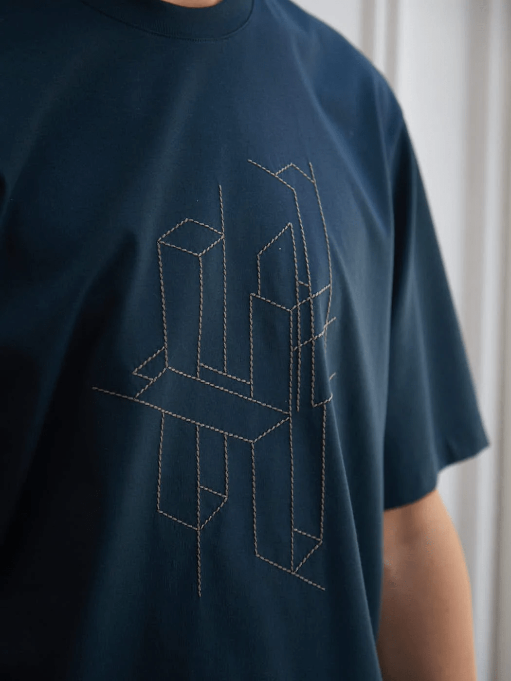 www.LuxuryVault.London HERMÈS "H 3D" Embroidered T-shirt in Petrole