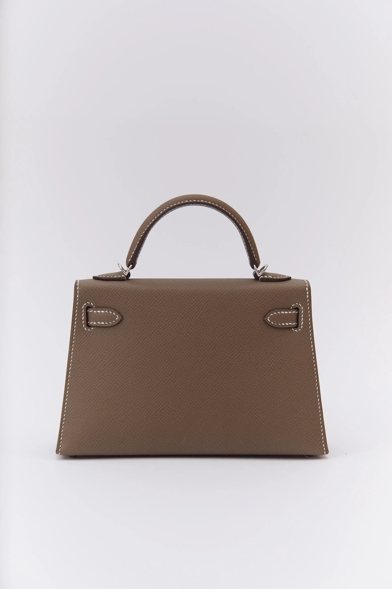 www.LuxuryVault.London HERMÈS MINI KELLY II 20CM ETOUPE Epsom Leather with Palladium Hardware