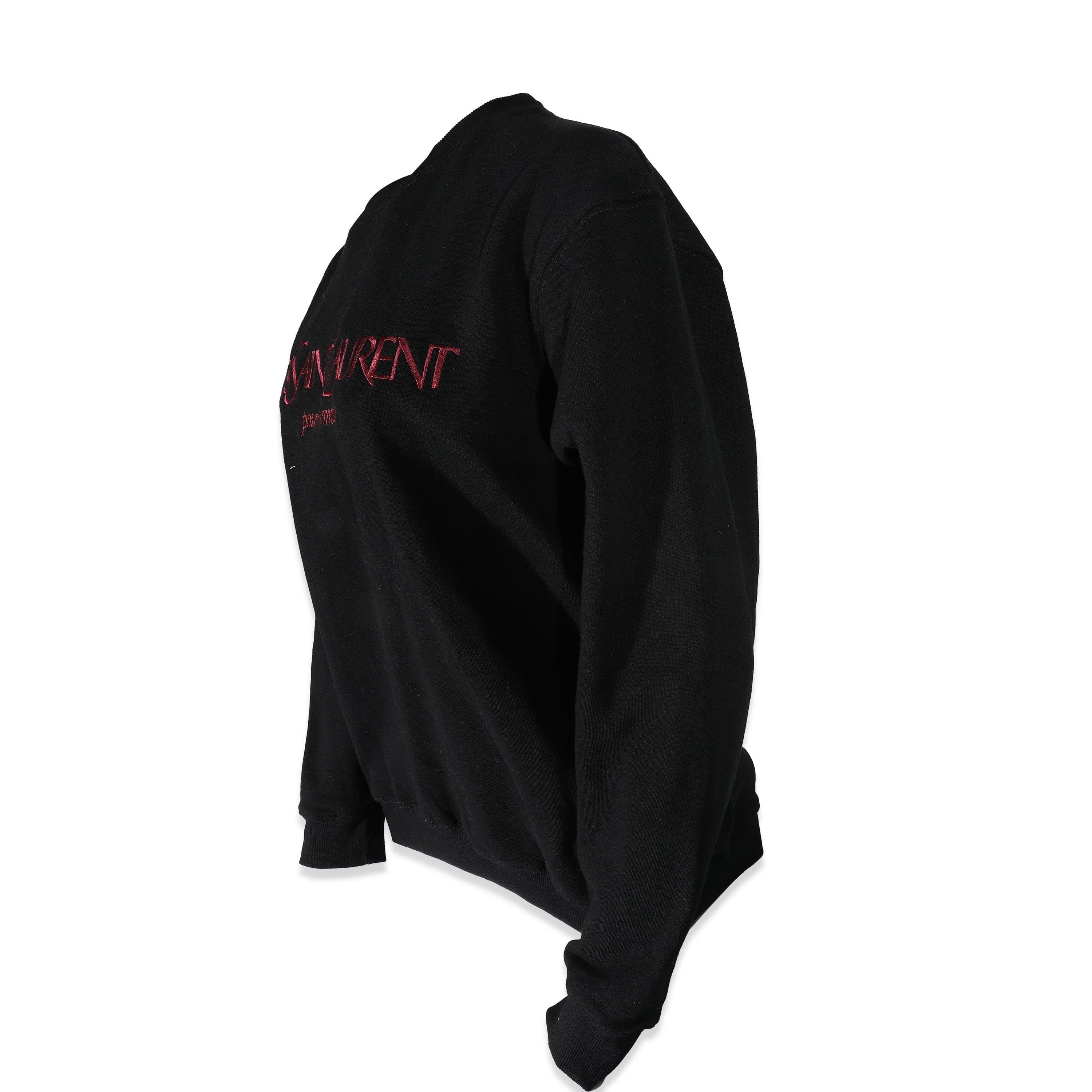 YSL YSL Sweatshirt Black M with red "Yves Saint Laurent" UKL1236