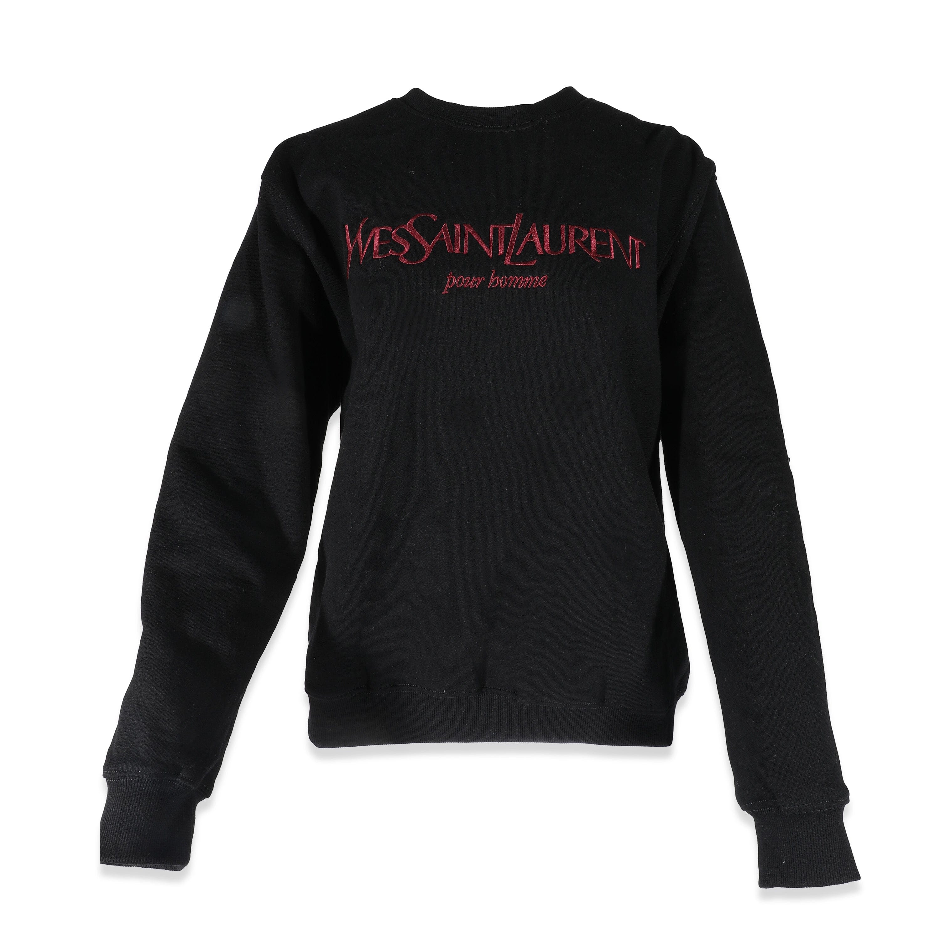 YSL YSL Sweatshirt Black M with red "Yves Saint Laurent" UKL1236