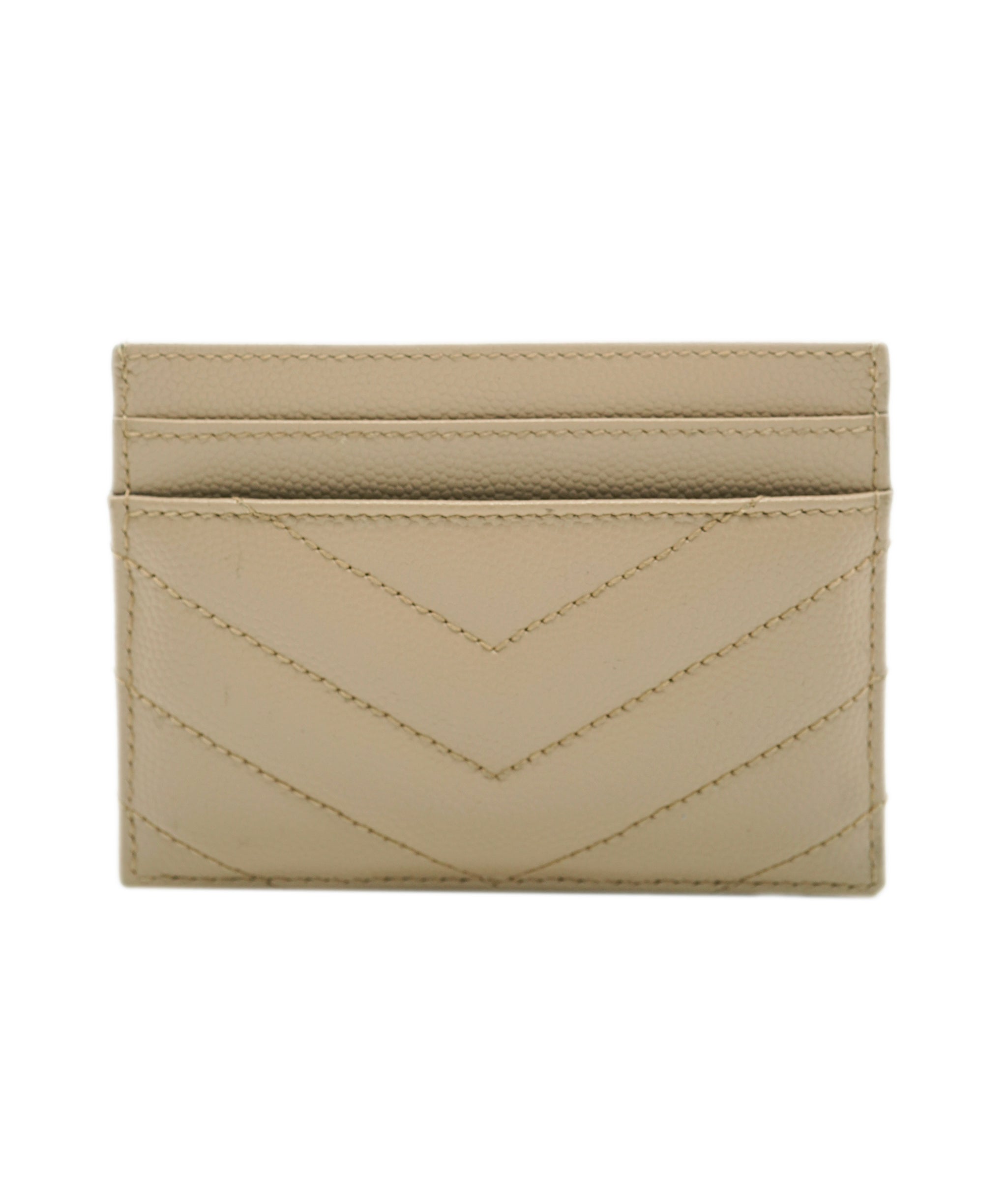 Yves Saint Laurent Saint Laurent card holder, caviar leather, beige ASL9945