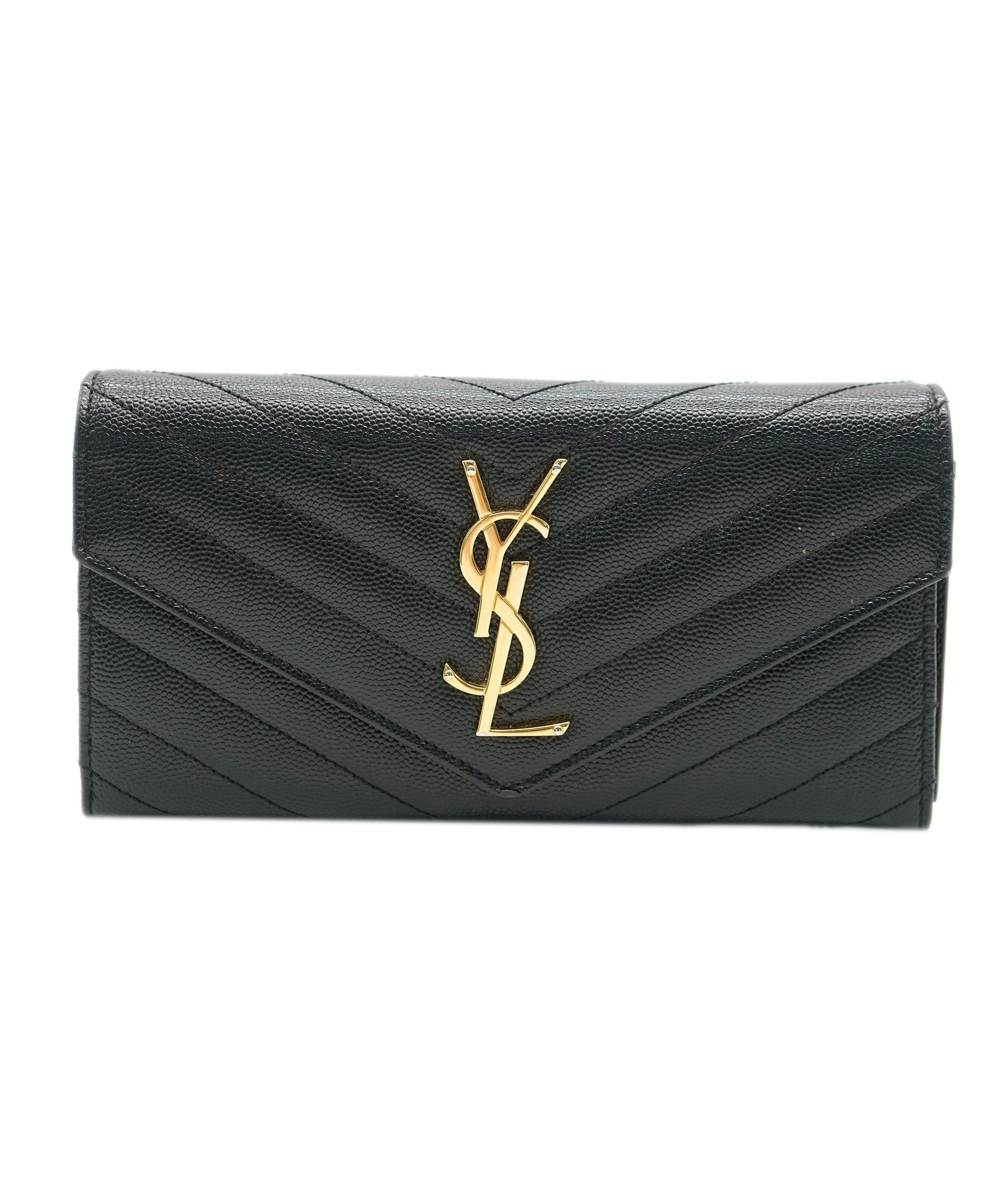 Yves Saint Laurent YSL Black Chevron Wallet  ALC1307