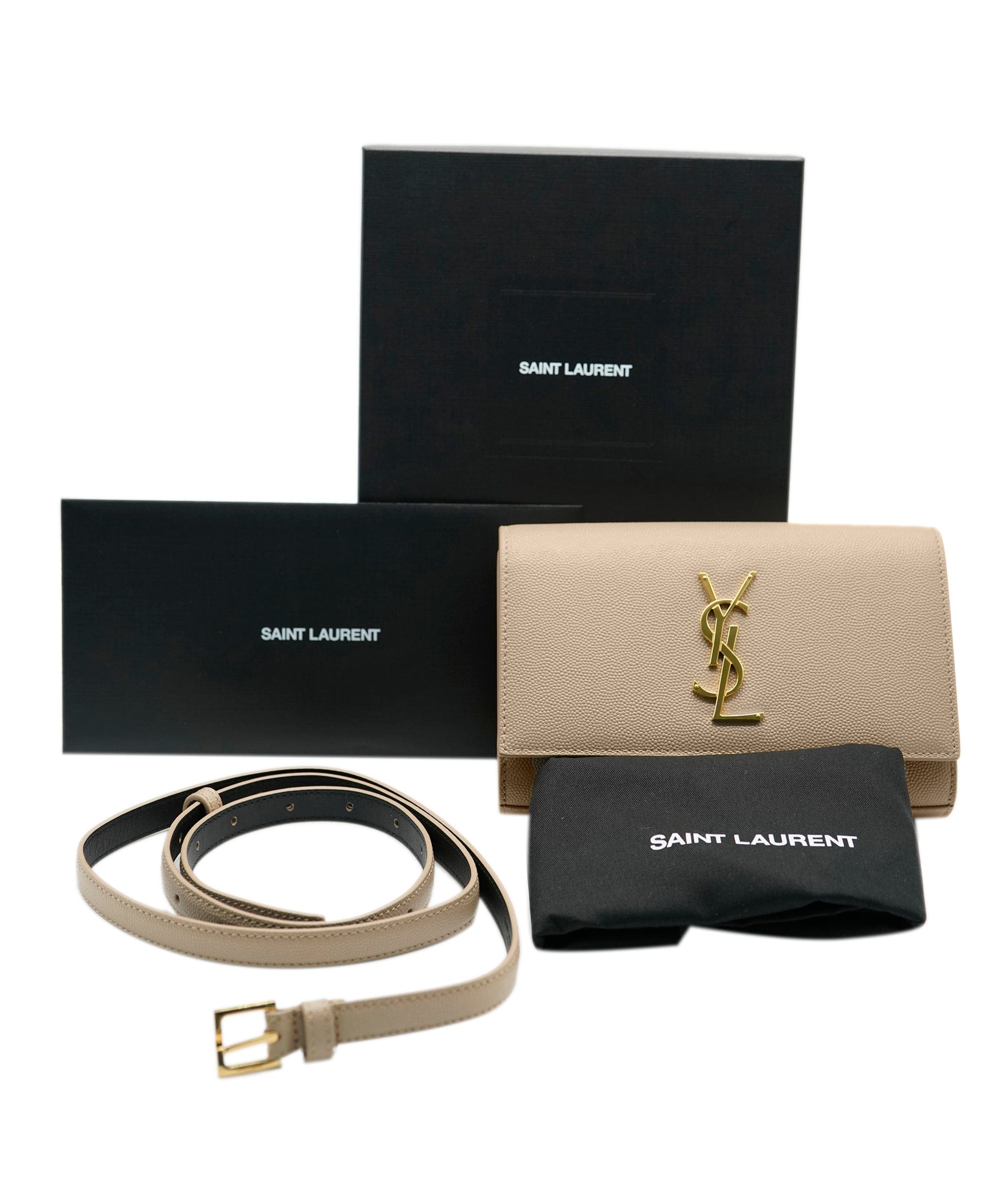 Yves Saint Laurent Saint Laurent Beige Grain De Poudre Kate Belt Bag ASC4314