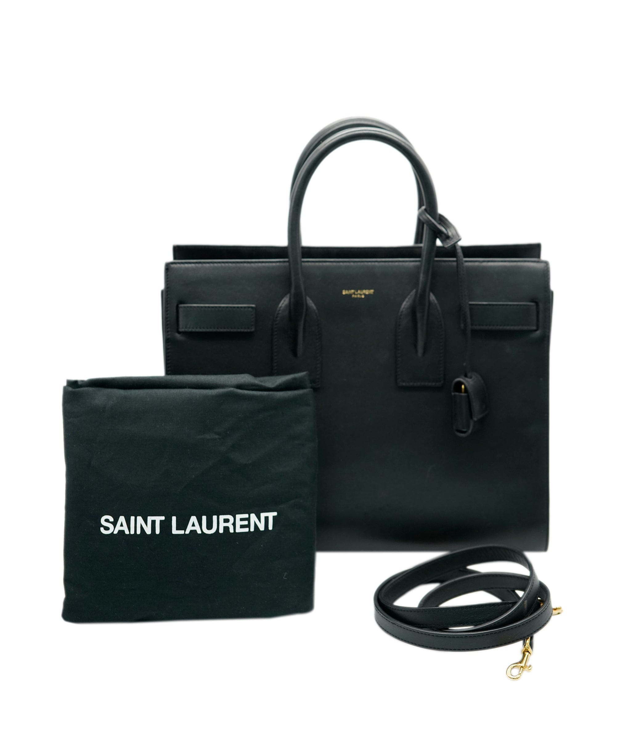 Yves Saint Laurent Saint Laurent Black Leather Small Sac de Jour ASC2084