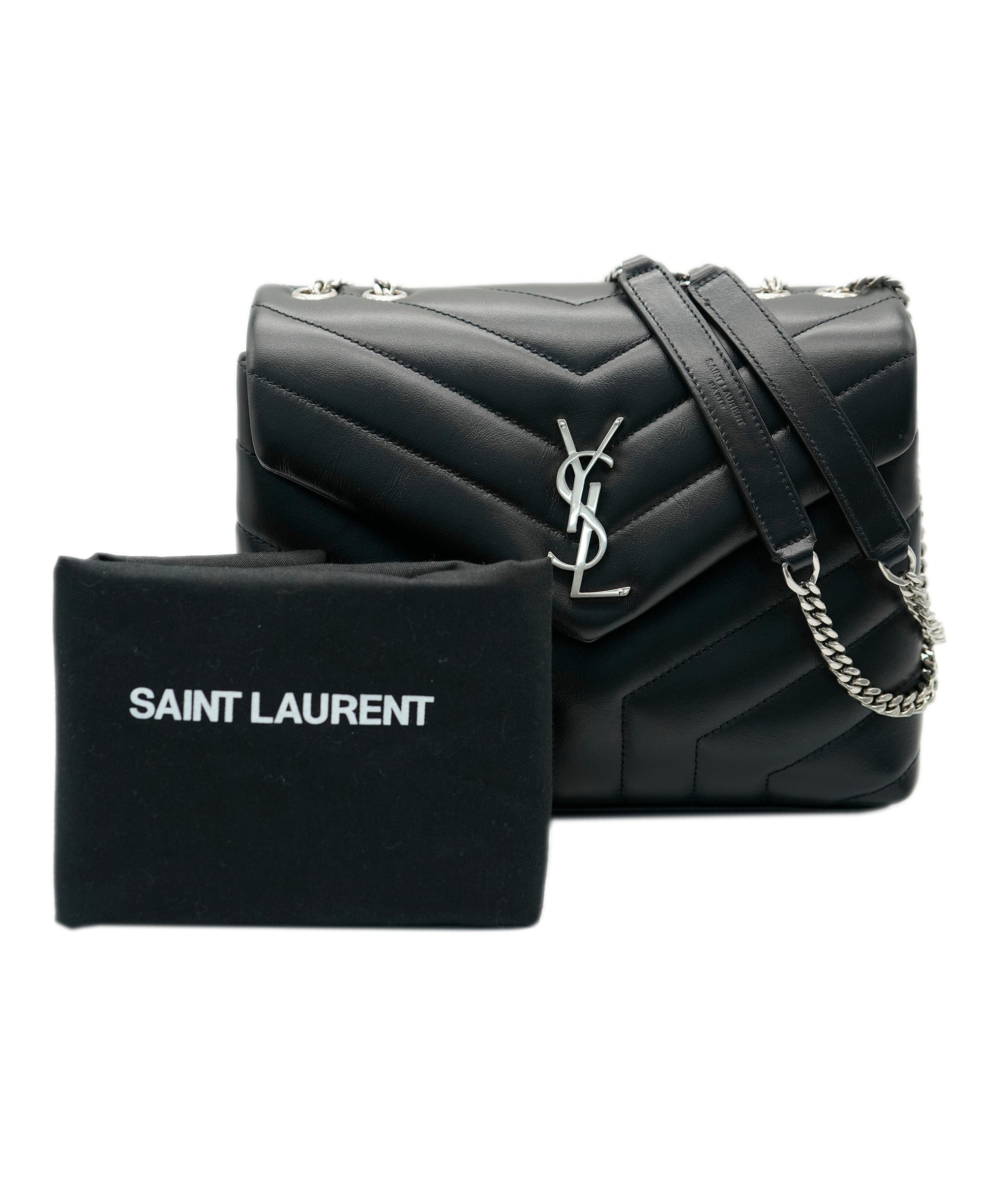 Yves Saint Laurent Saint Laurent Black Quilted Leather Small Loulou Bag ASC2086