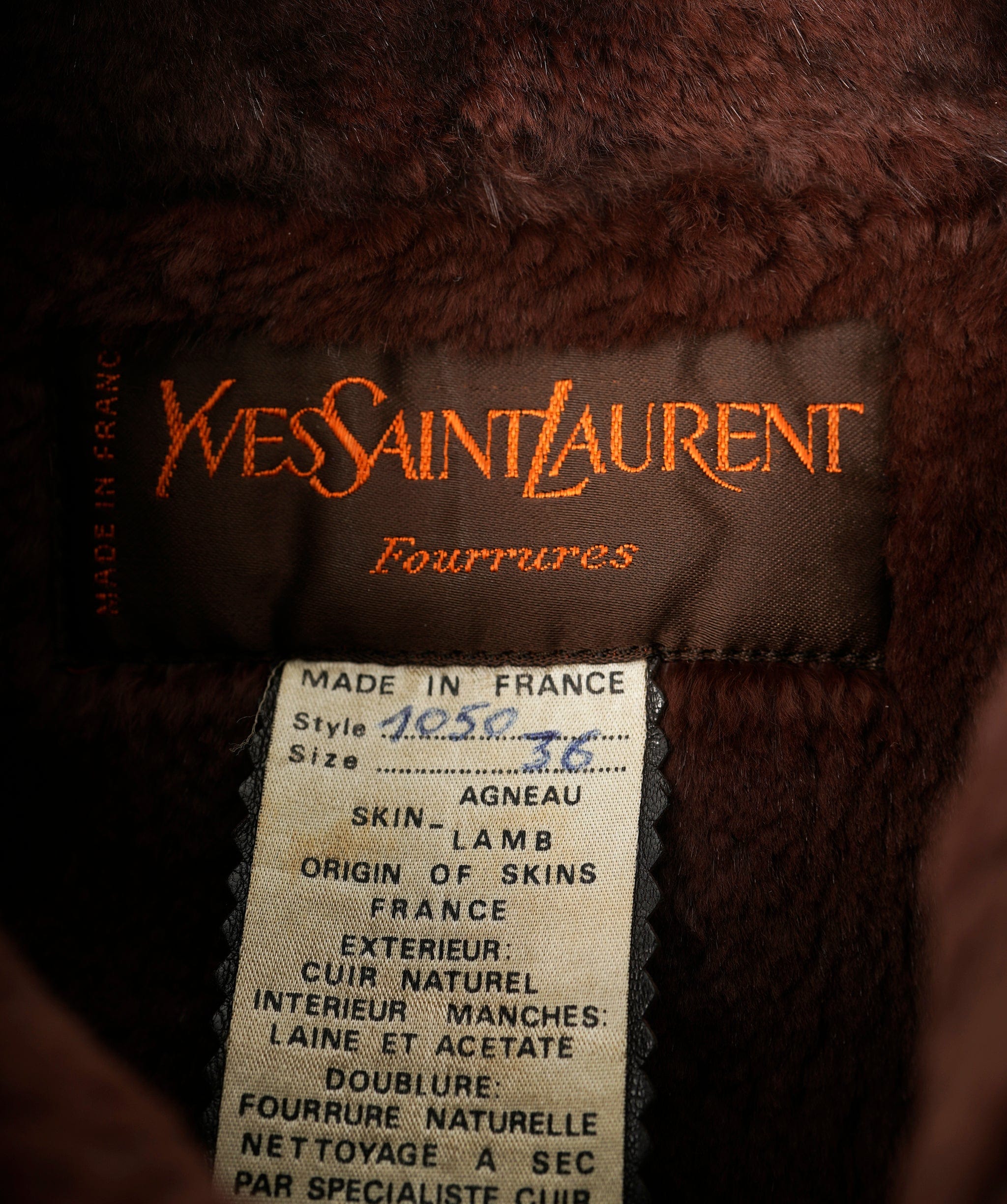 Yves Saint Laurent Saint laurent brown shearling bomber jacket  ALC1706