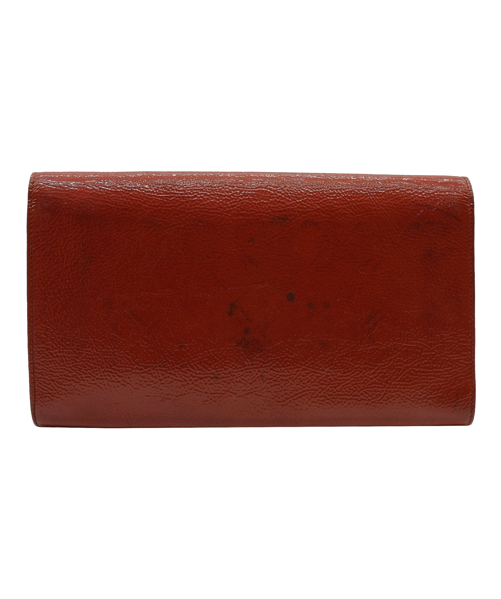 Yves Saint Laurent YSL Belle Du Jour  Patent Clutch Brown