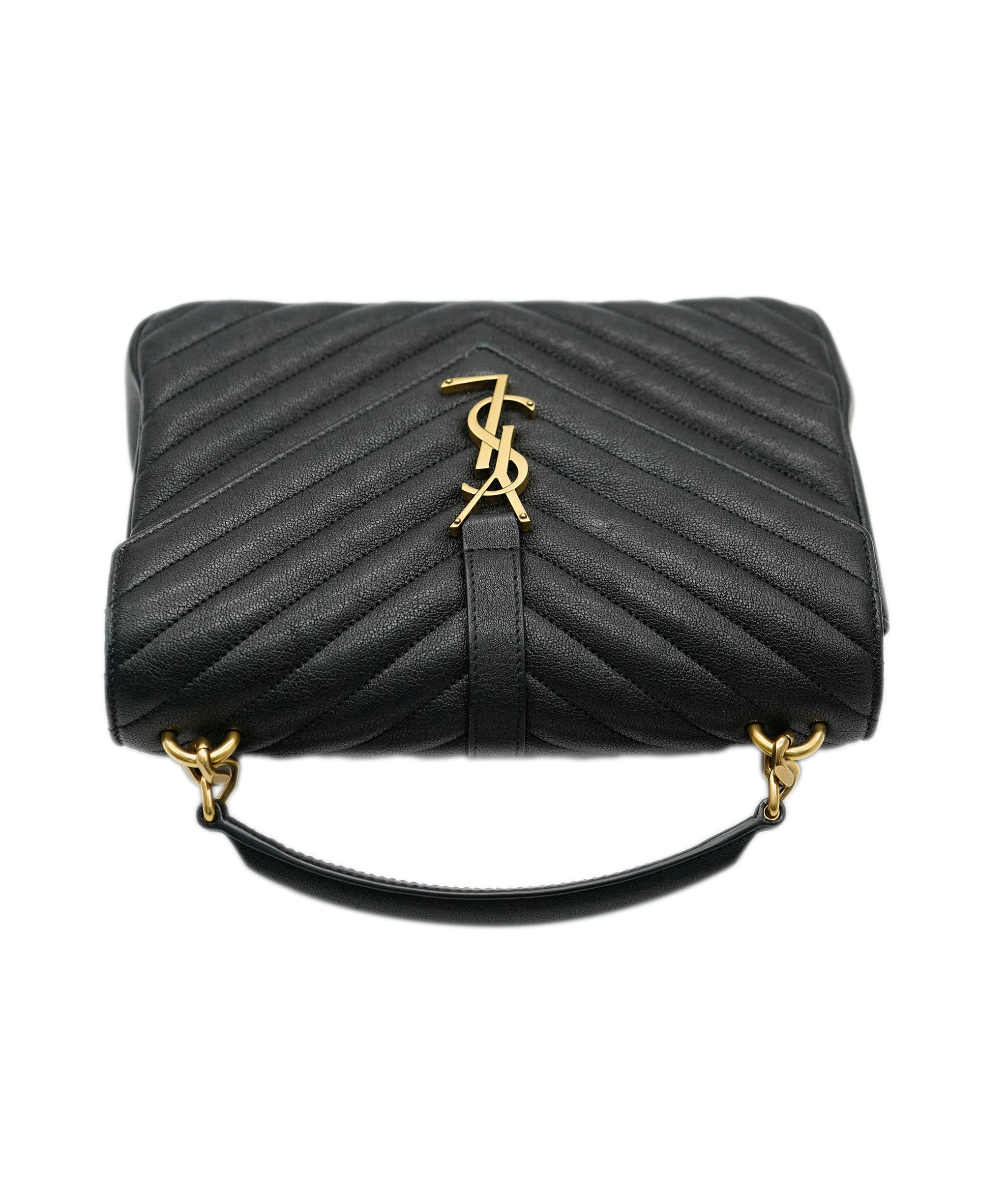 Yves Saint Laurent YSL black chevron college bag  - AJC0445