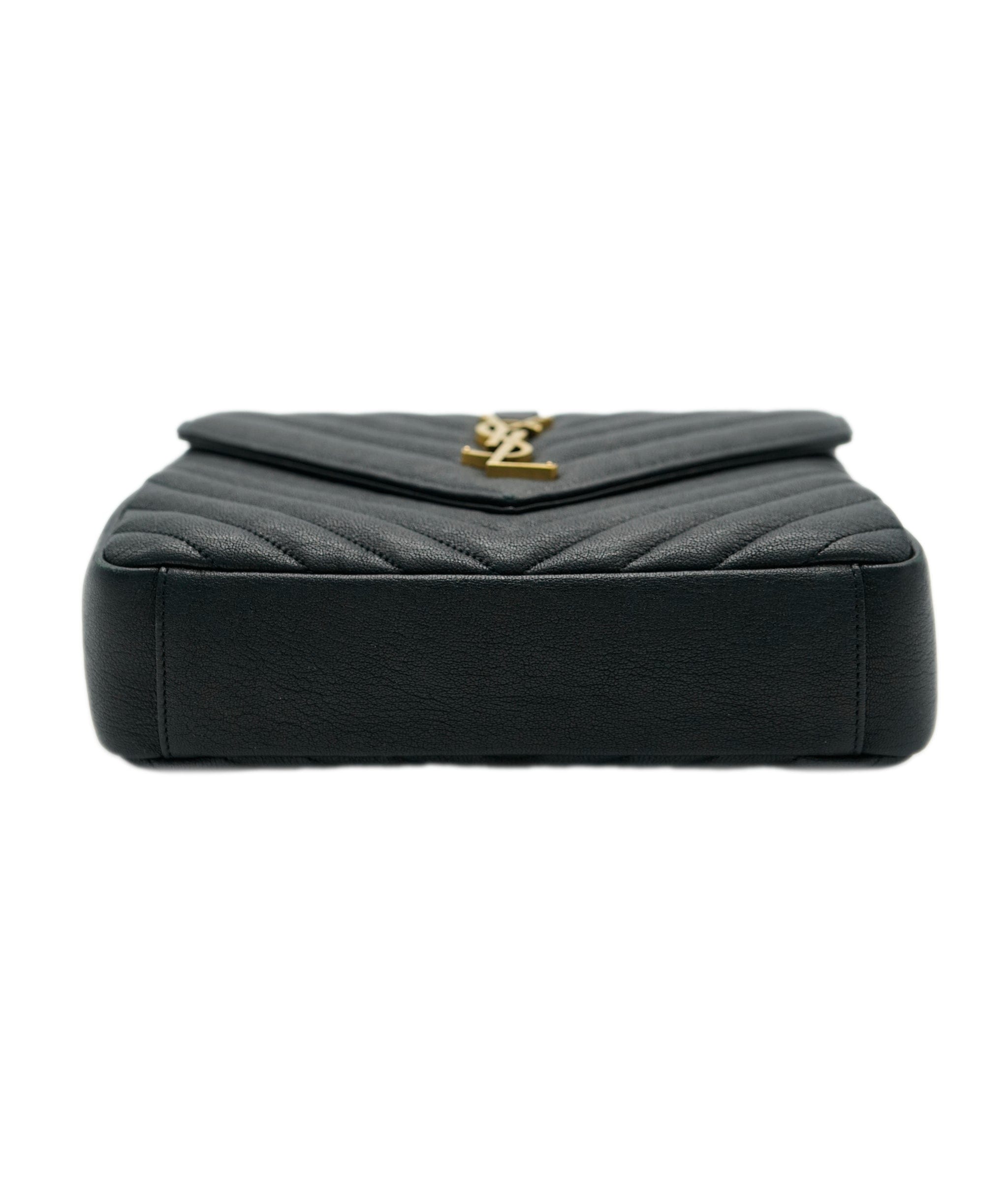 Yves Saint Laurent YSL black chevron college bag  - AJC0445