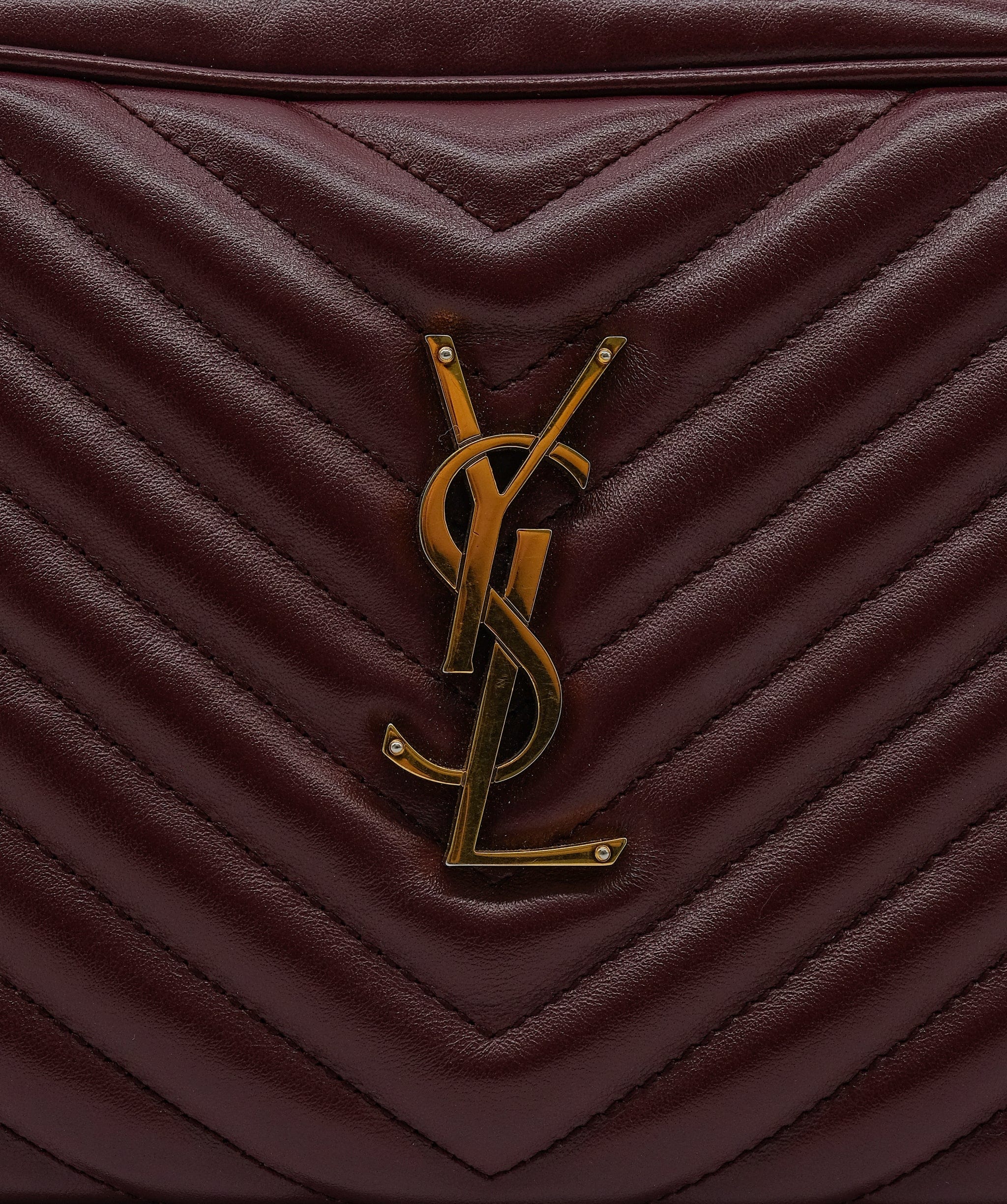 Yves Saint Laurent YSL Chevron Burgundy Crossbody Bag RJC3756