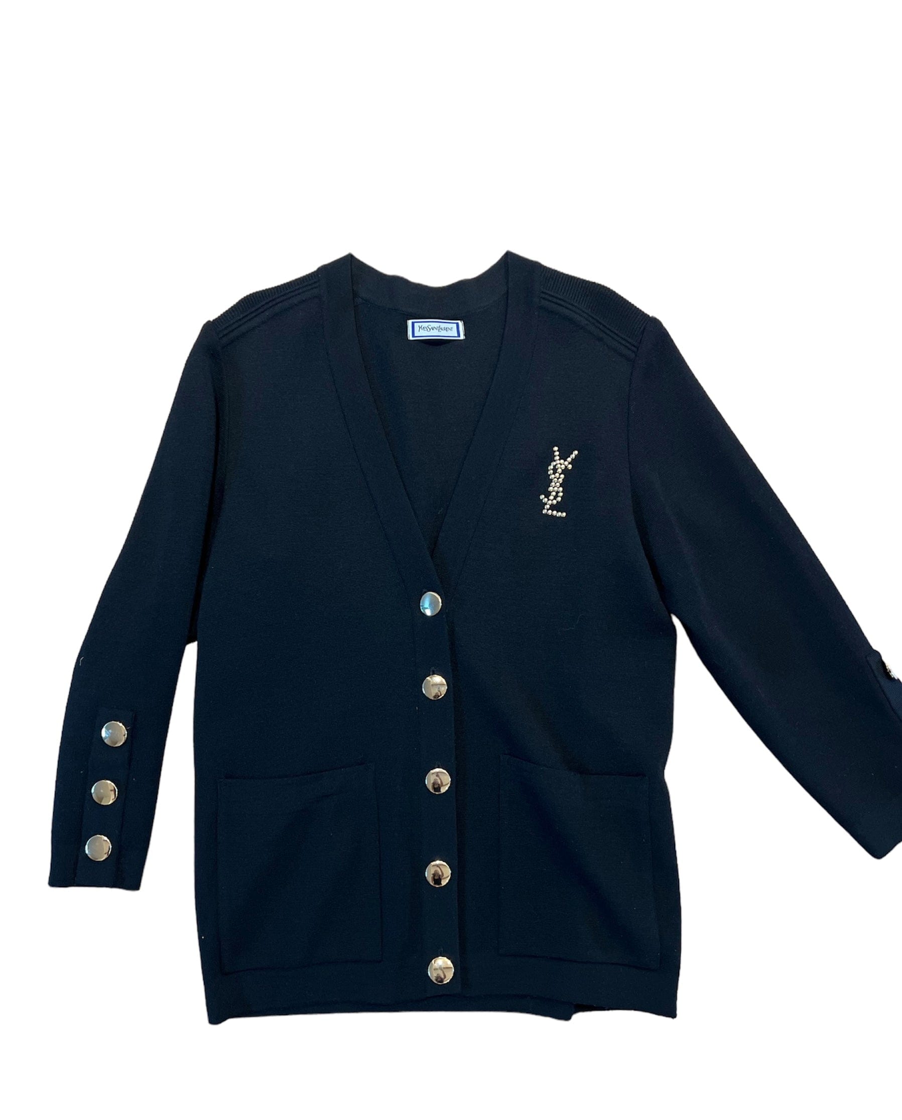 Yves Saint Laurent Black YSL Cardigan UKL1216