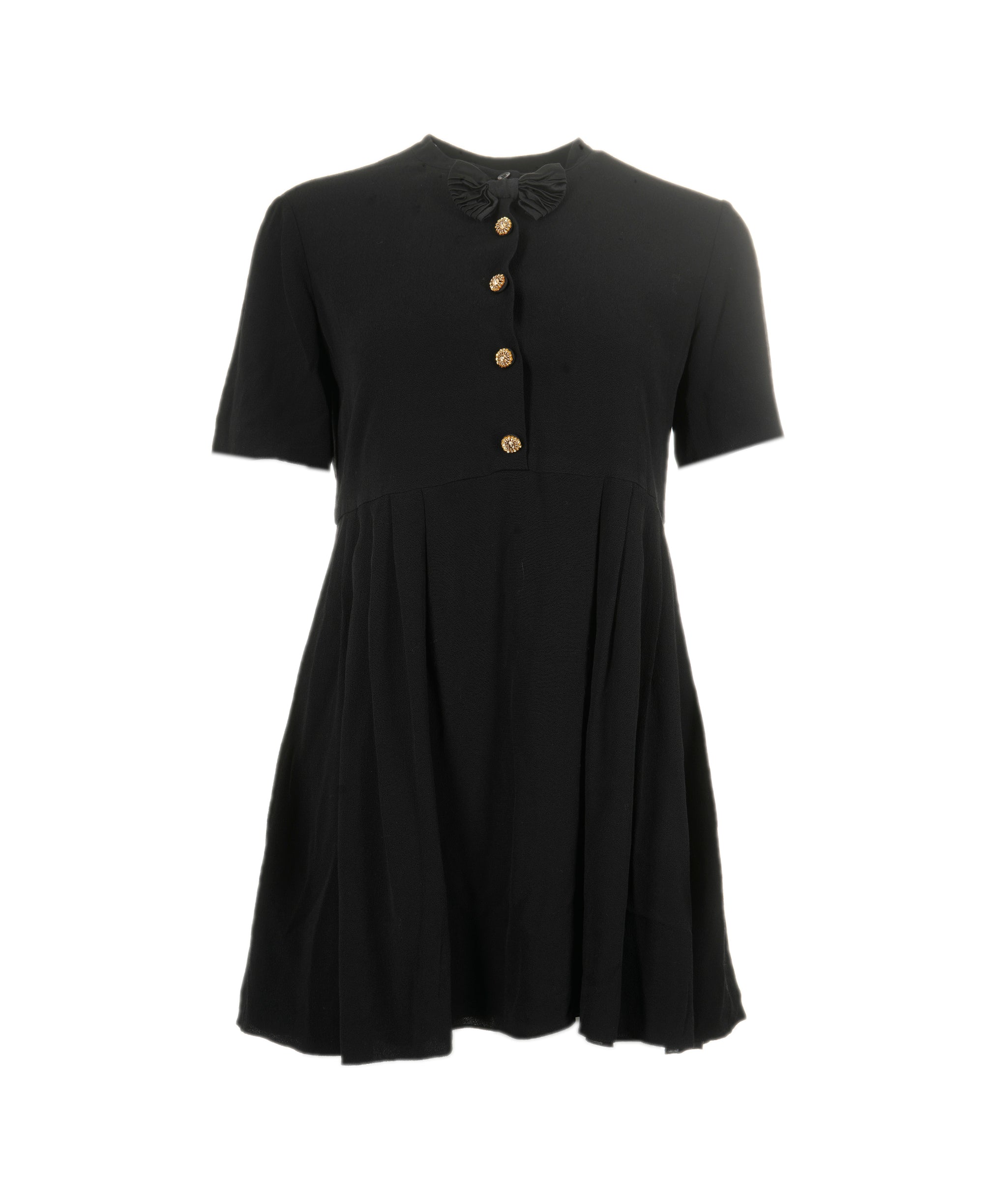 Yves Saint Laurent Saint Laurent short sleeve mini dress with bow and embellished details  ASL8088