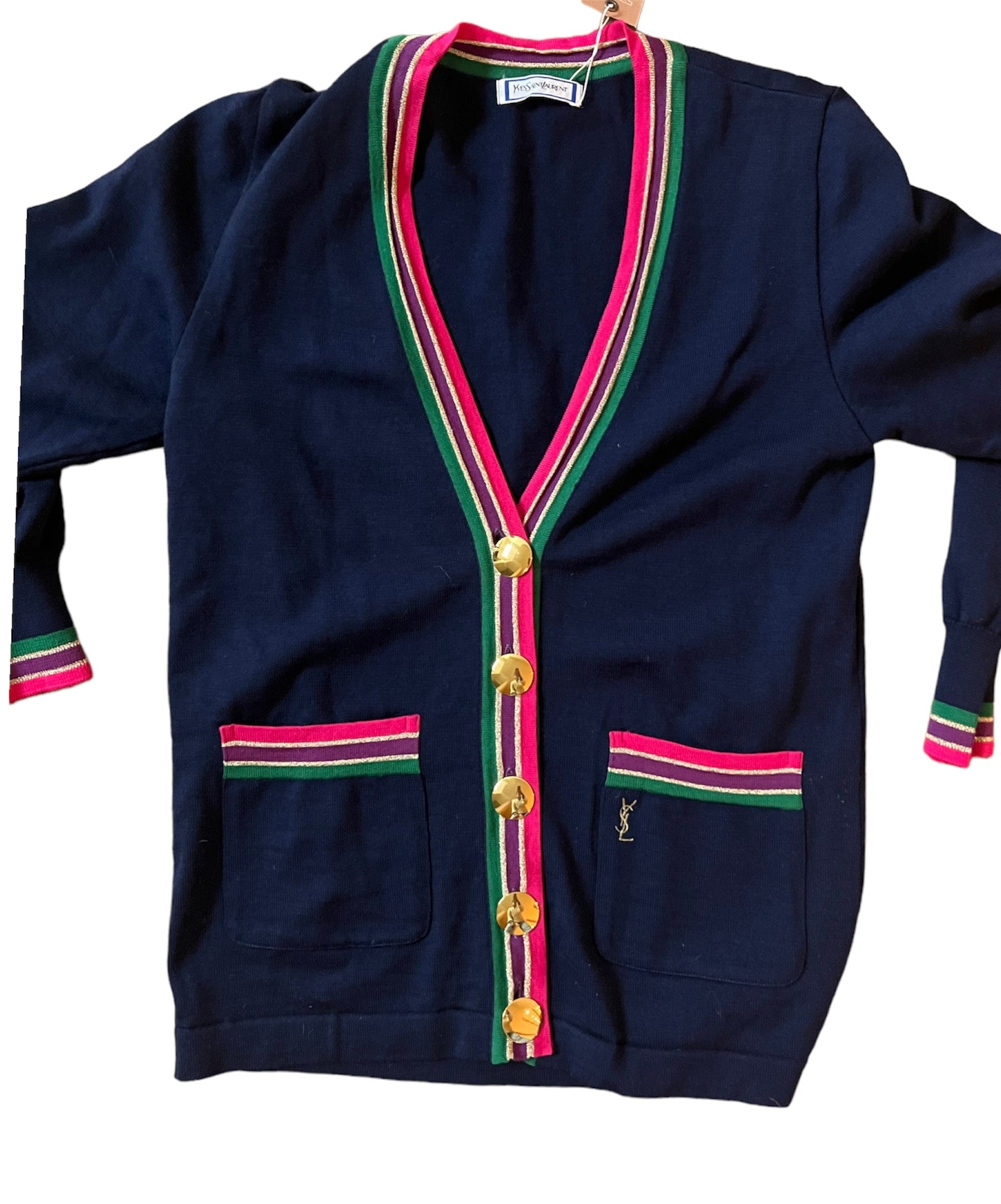 Yves Saint Laurent YSL Cardigan Blue Multicolour ASL9235