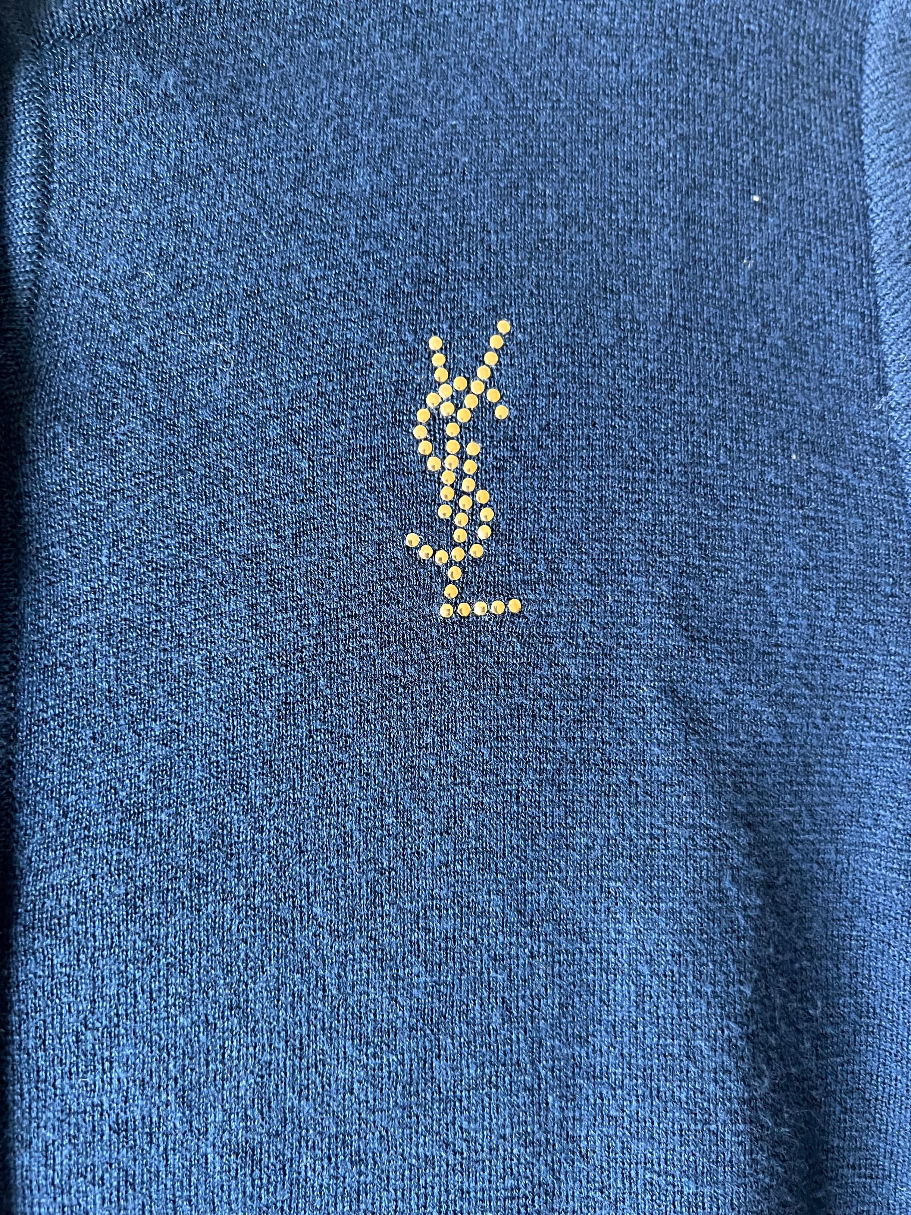 ***YSL Dots Logo Cardigan Navy ASL9623