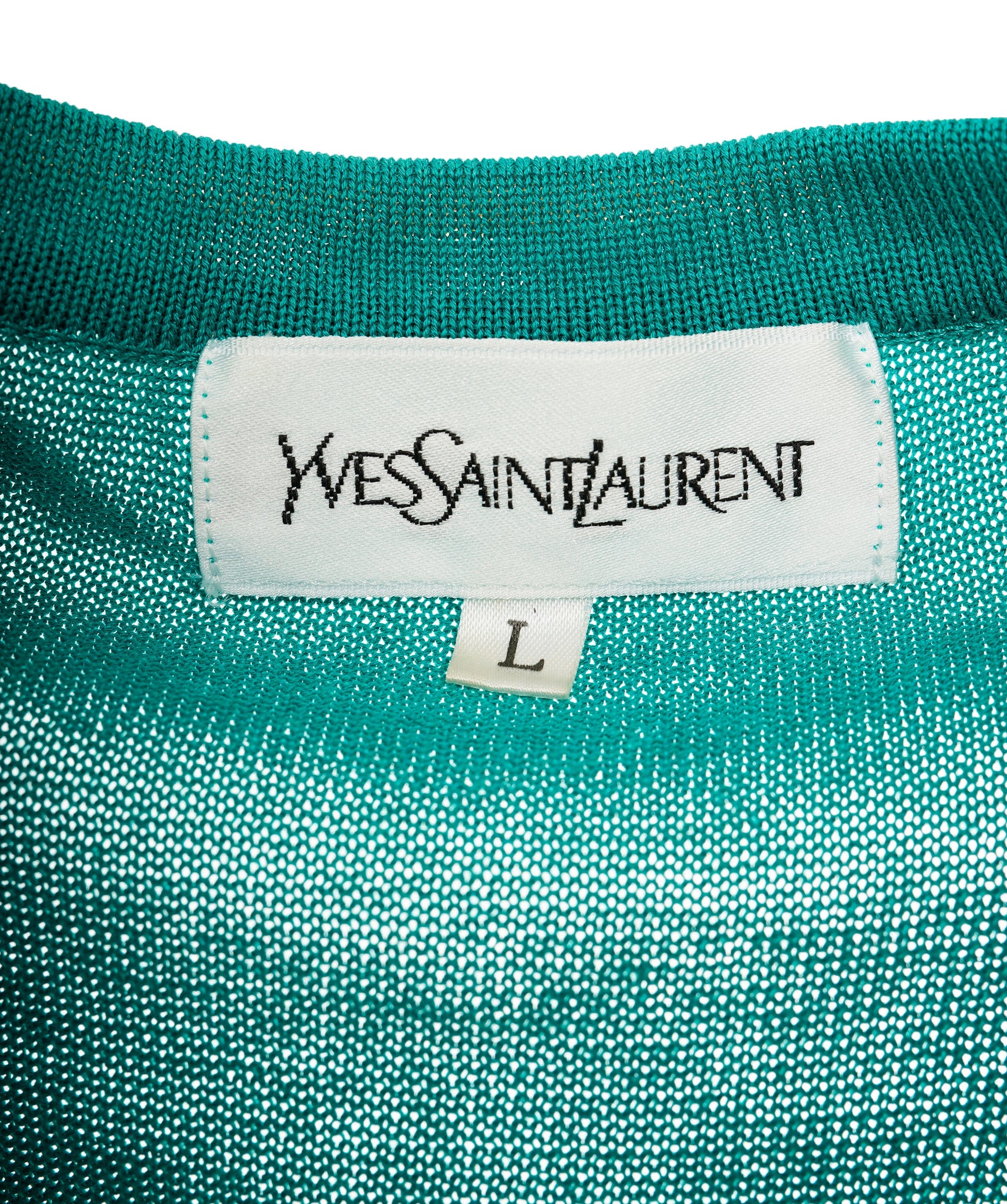 Yves Saint Laurent YSL Gold Button Cardigan Green ASL8309