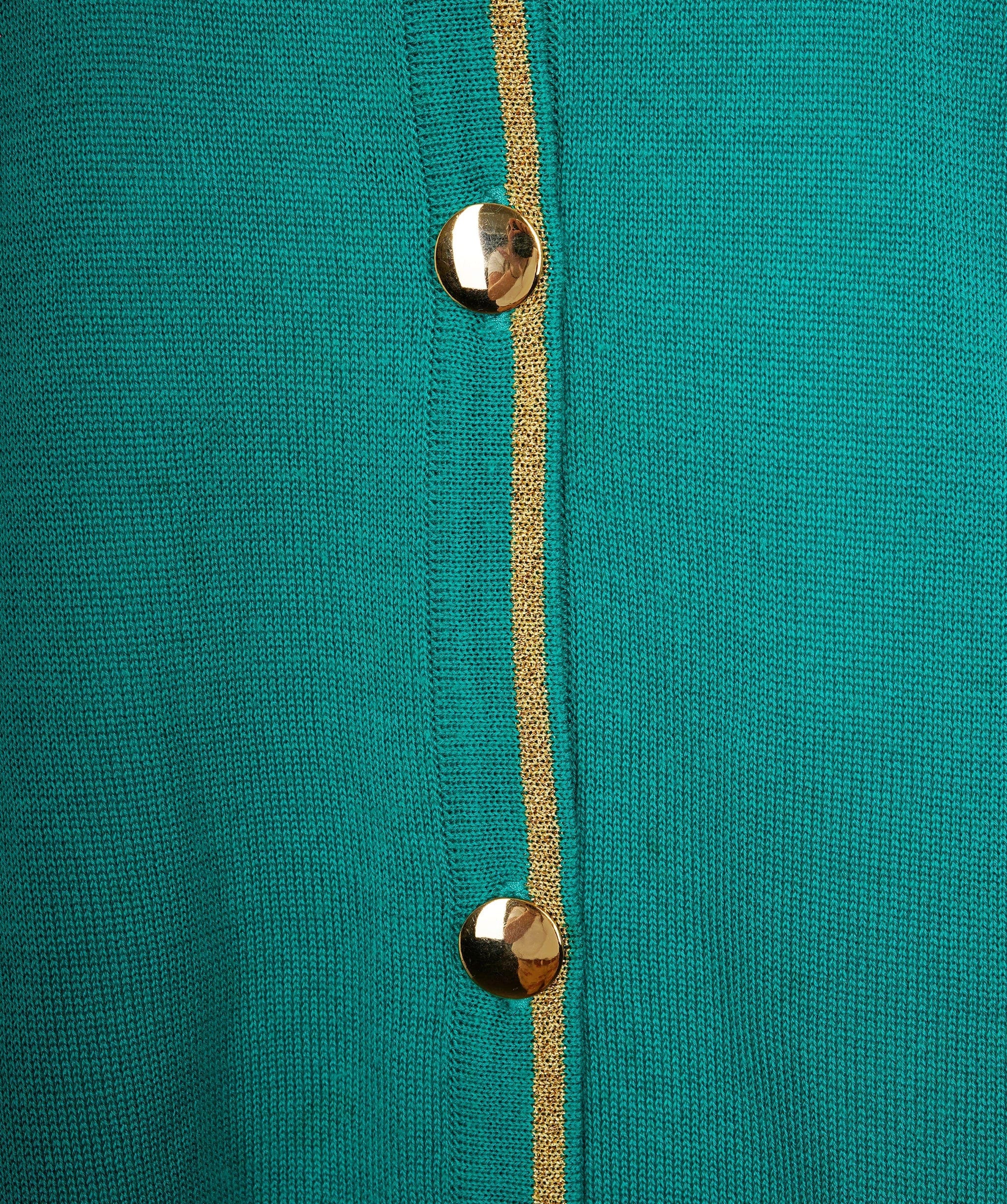 Yves Saint Laurent YSL Gold Button Cardigan Green ASL8309