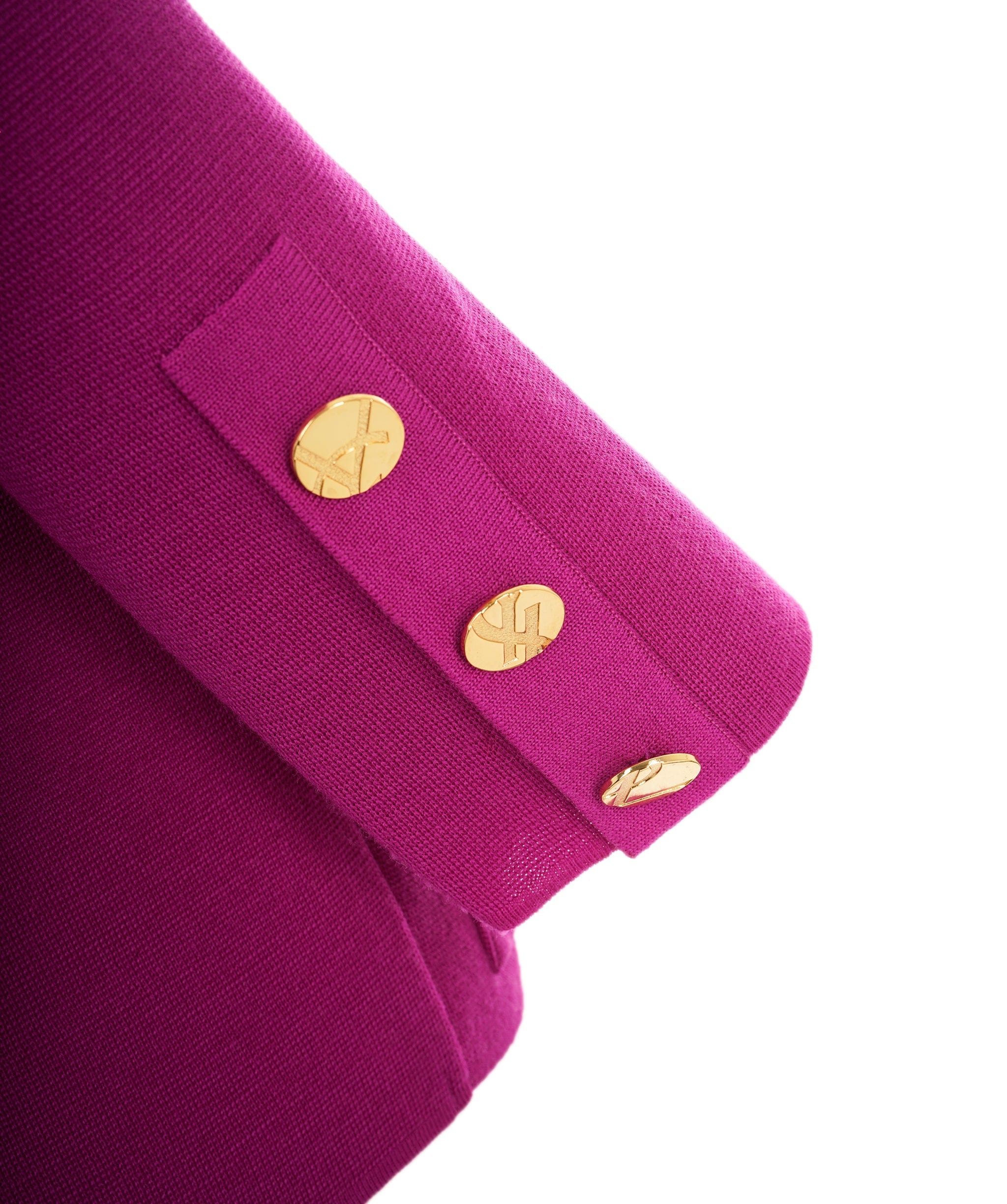 Yves Saint Laurent YSL Gold Button Cardigan Purple ASL9143