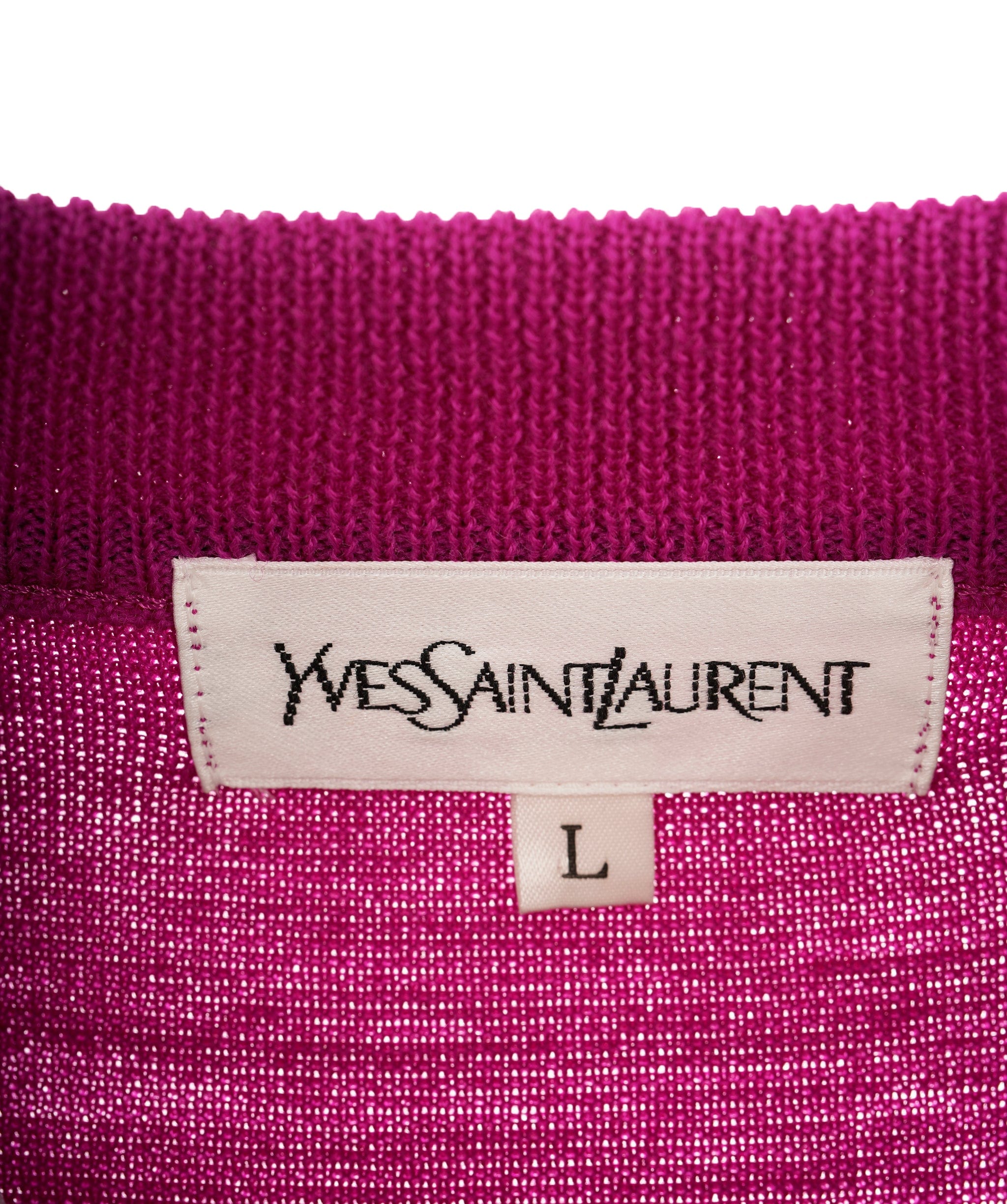 Yves Saint Laurent YSL Gold Button Cardigan Purple ASL9143