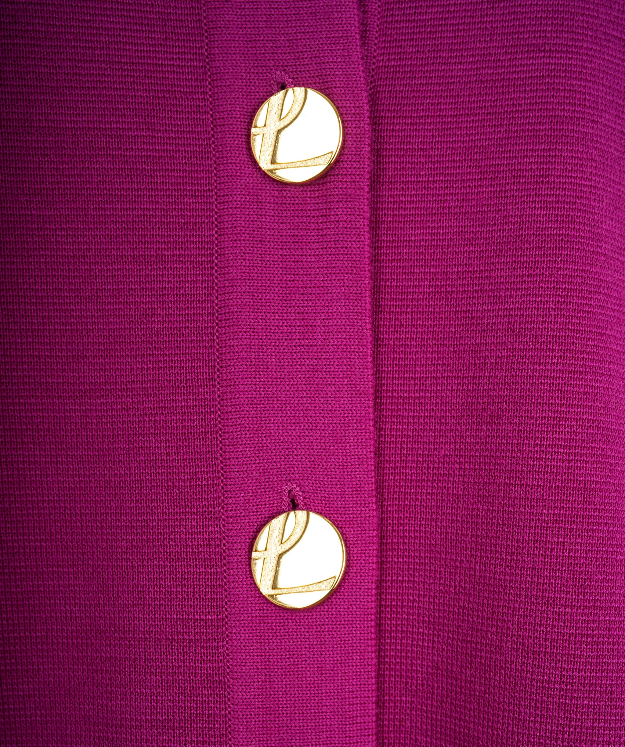 Yves Saint Laurent YSL Gold Button Cardigan Purple ASL9143