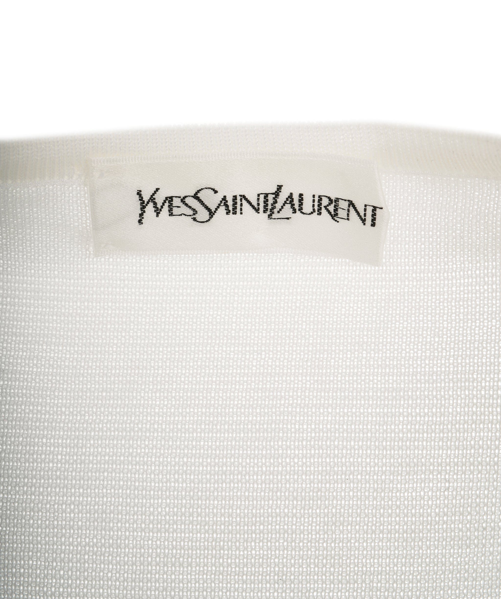 Yves Saint Laurent YSL Gold Button Cardigan White ASL8864