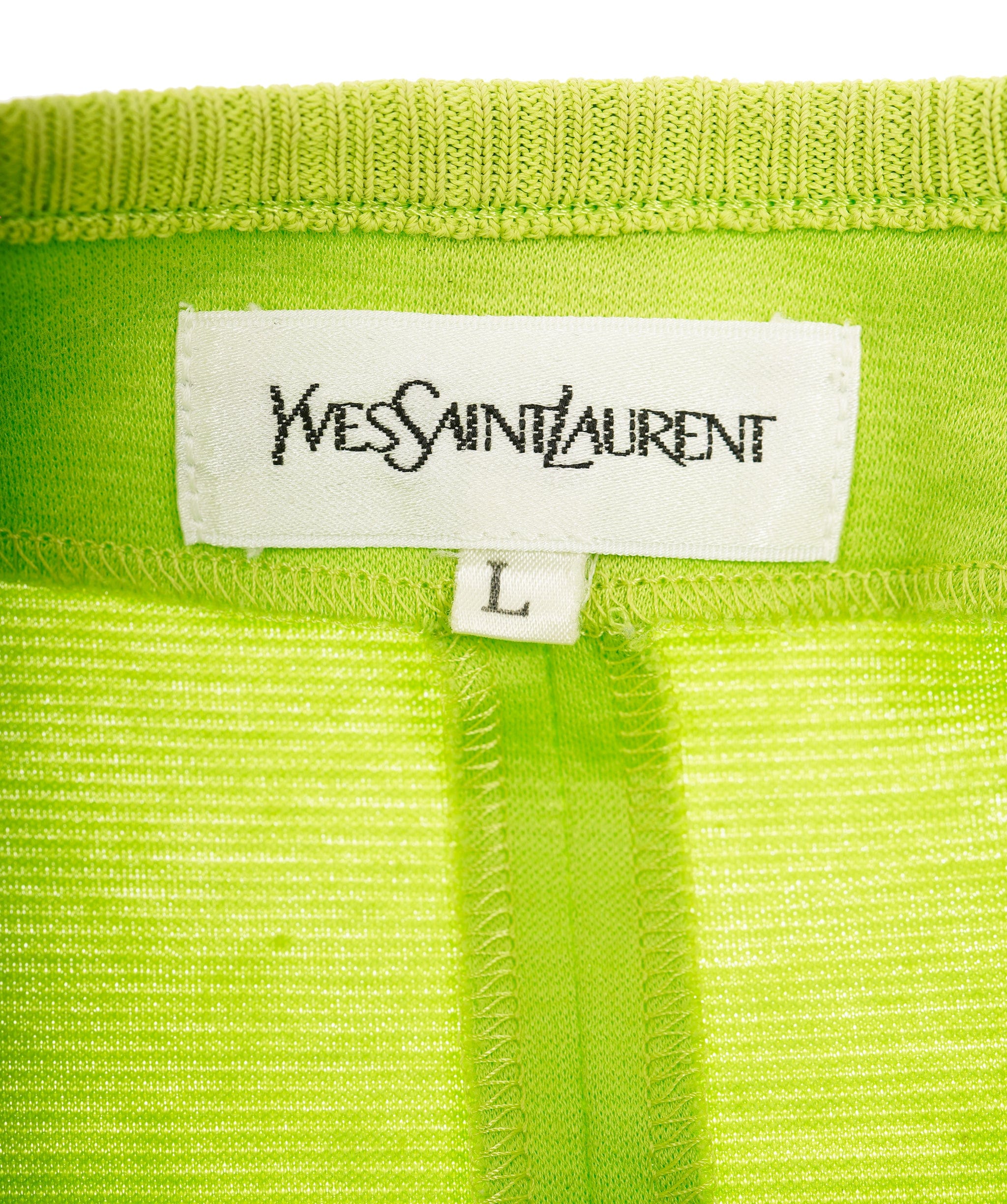 Yves Saint Laurent YSL Gold Button Cotton Cardigan Green ASL8857