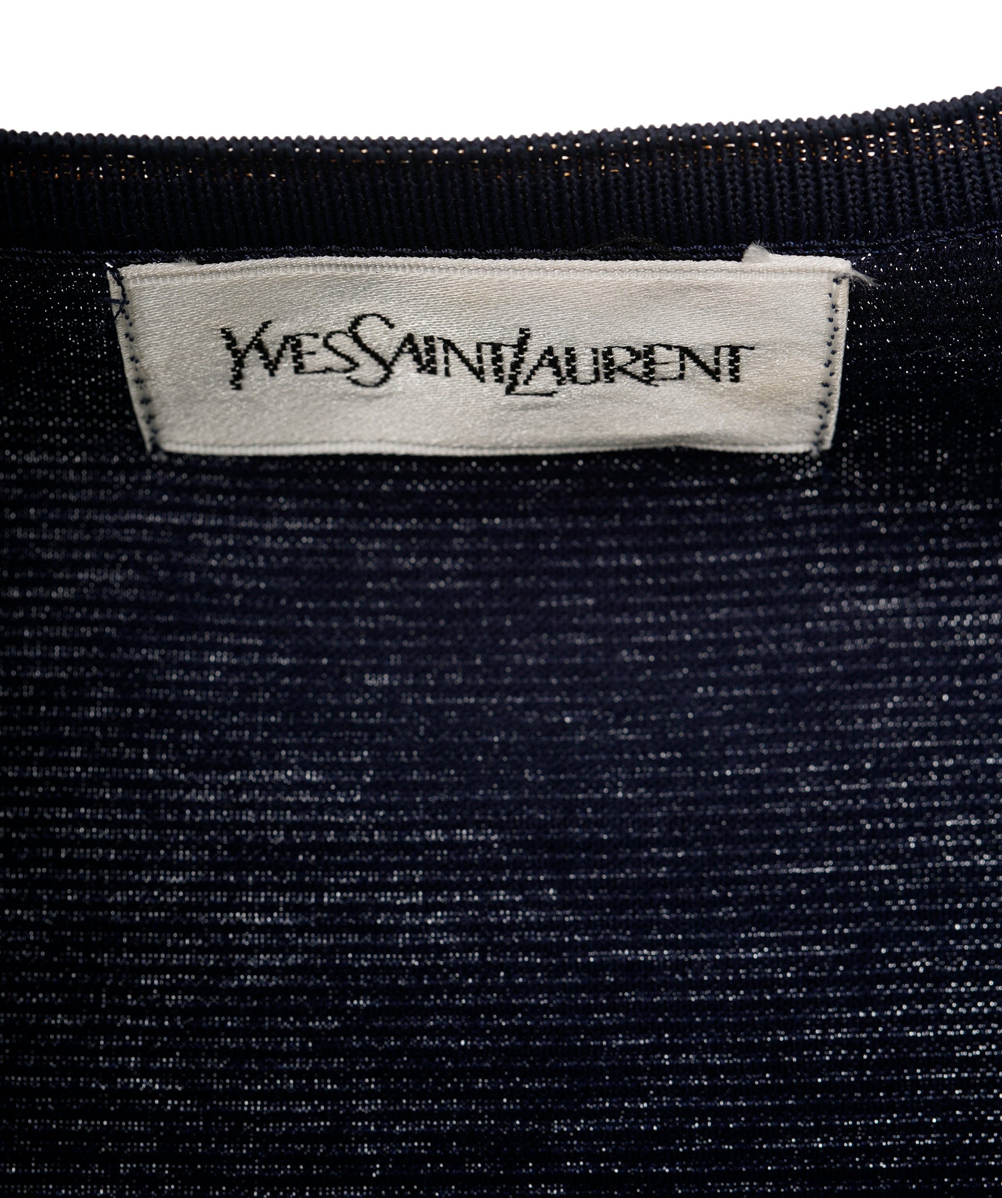 Yves Saint Laurent YSL Gold Logo Tshirt Navy