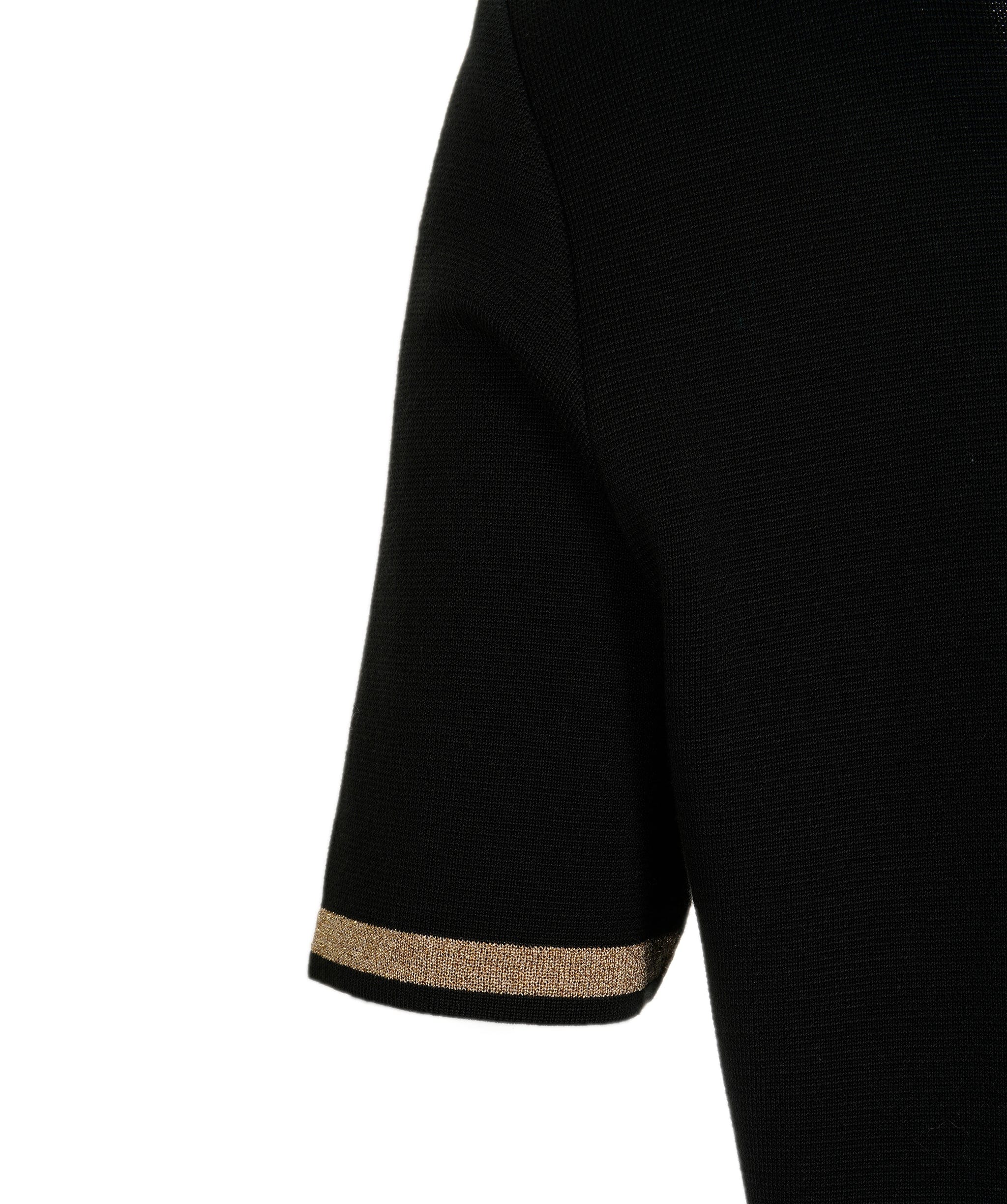 Yves Saint Laurent YSL Knit Dress Black Gold ASL9141