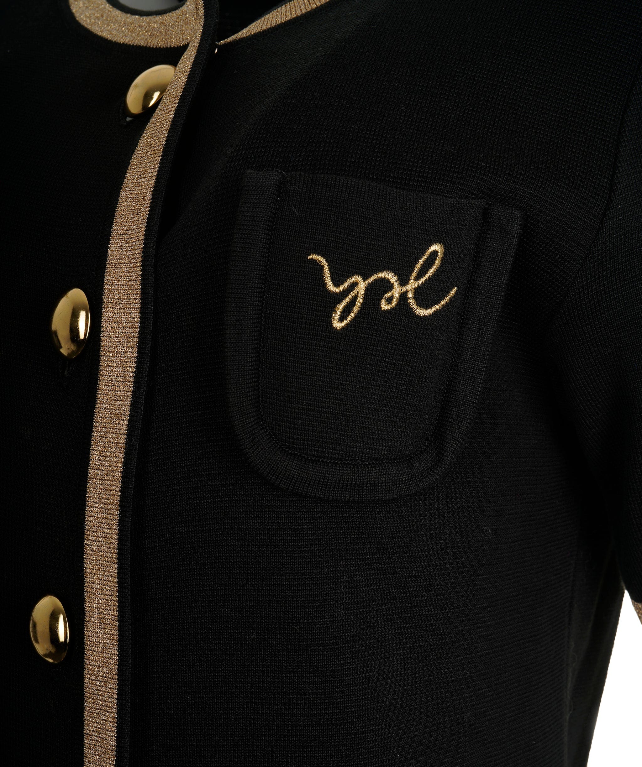 Yves Saint Laurent YSL Knit Dress Black Gold ASL9141