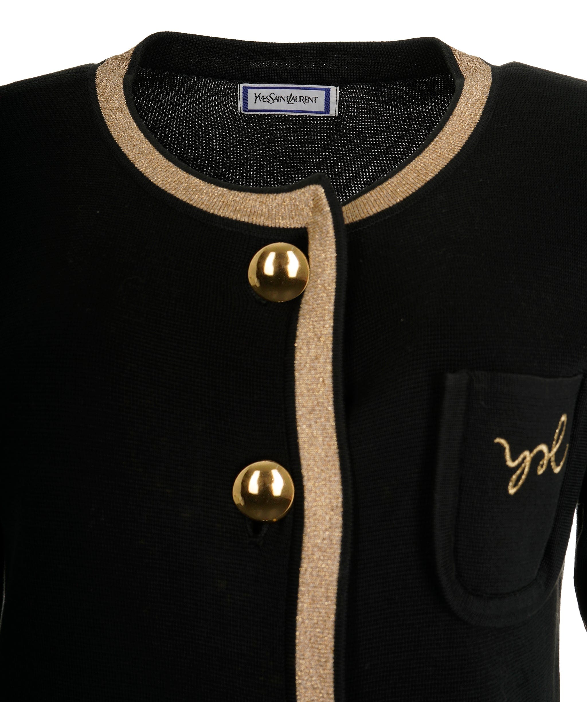 Yves Saint Laurent YSL Knit Dress Black Gold ASL9141