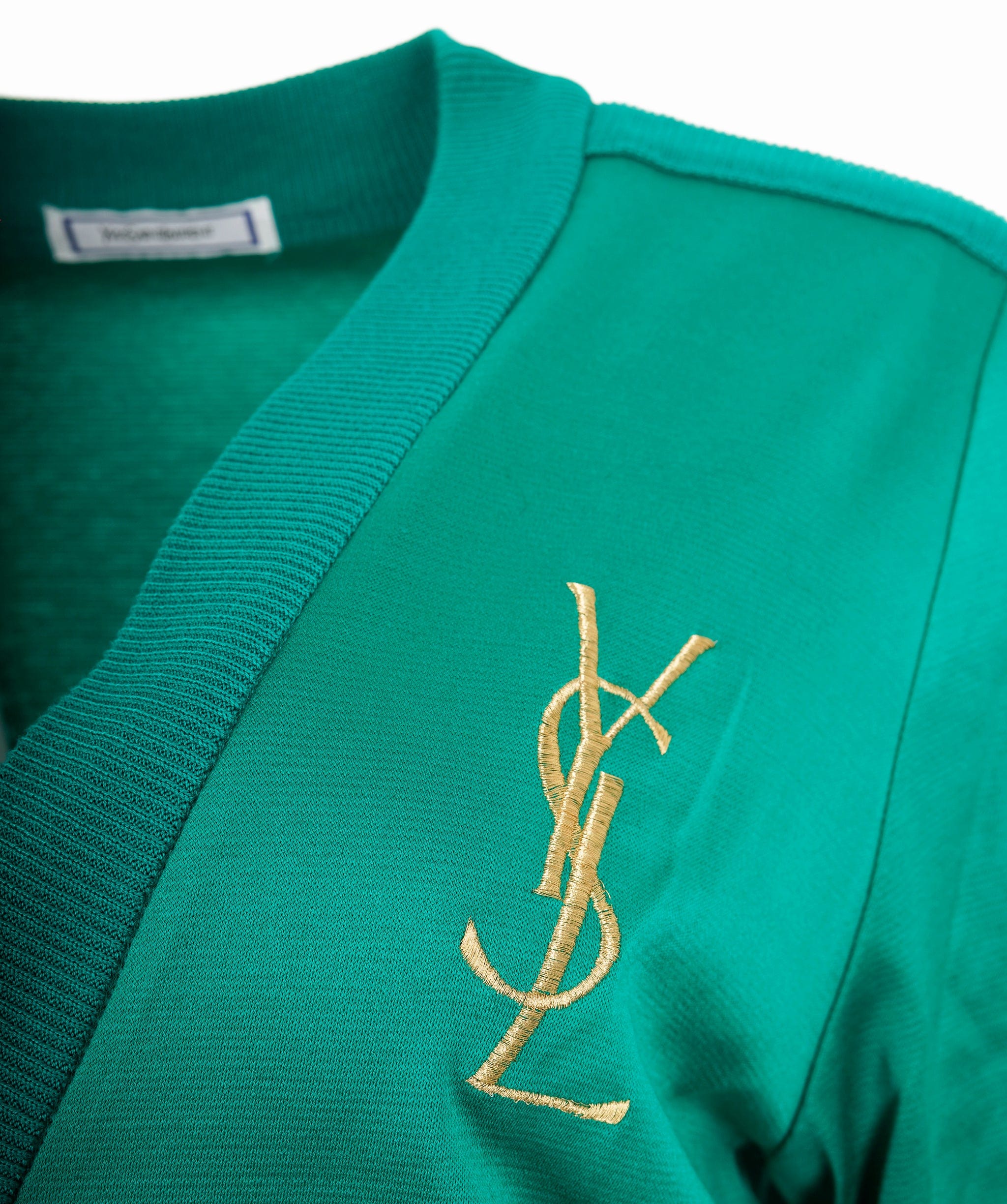 Yves Saint Laurent YSL Logo Cardigan Green ASL9056