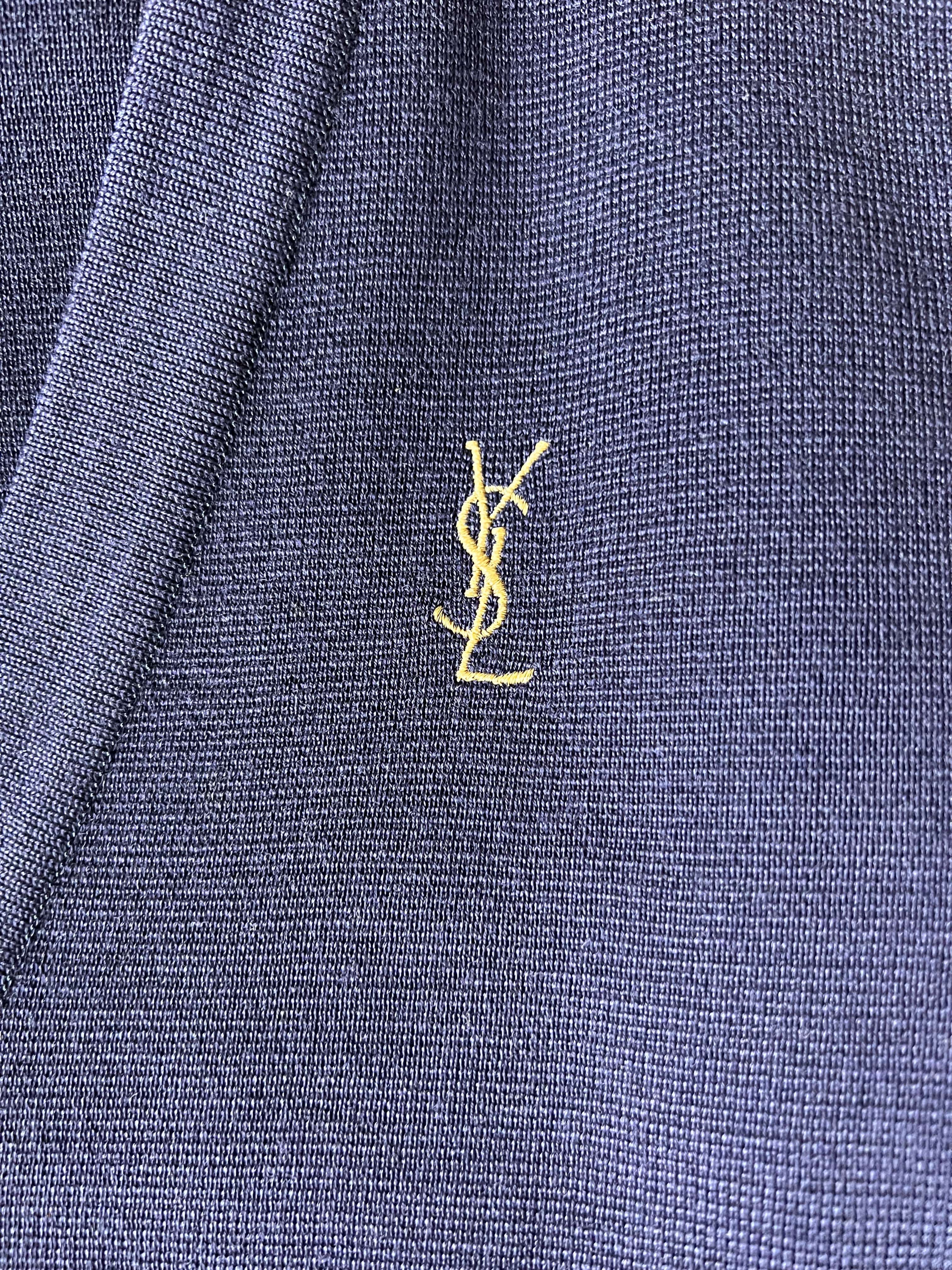 ***YSL Logo Cardigan Navy ASL9627