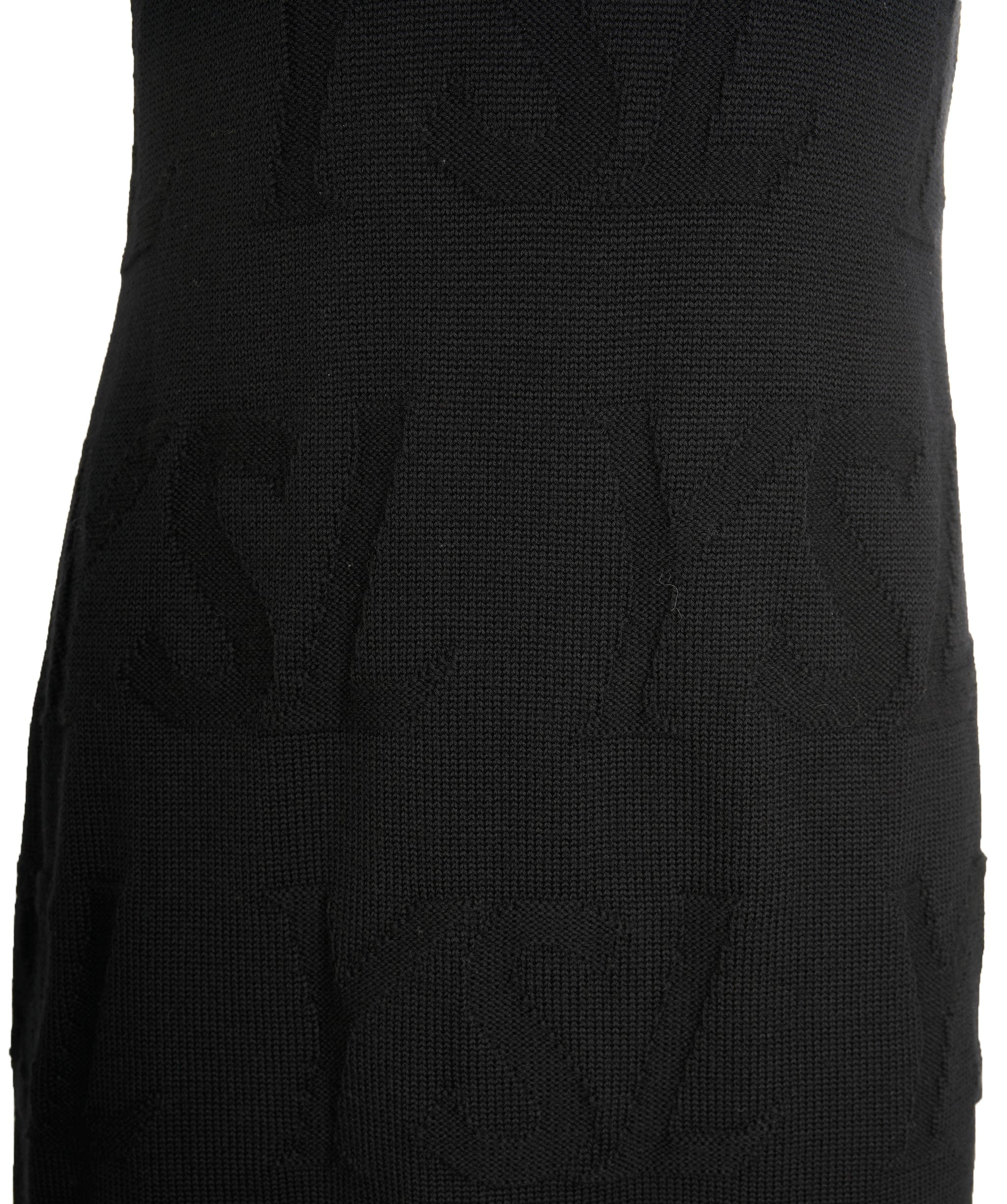 Yves Saint Laurent YSl Logo Knit Dress Black ASL9139