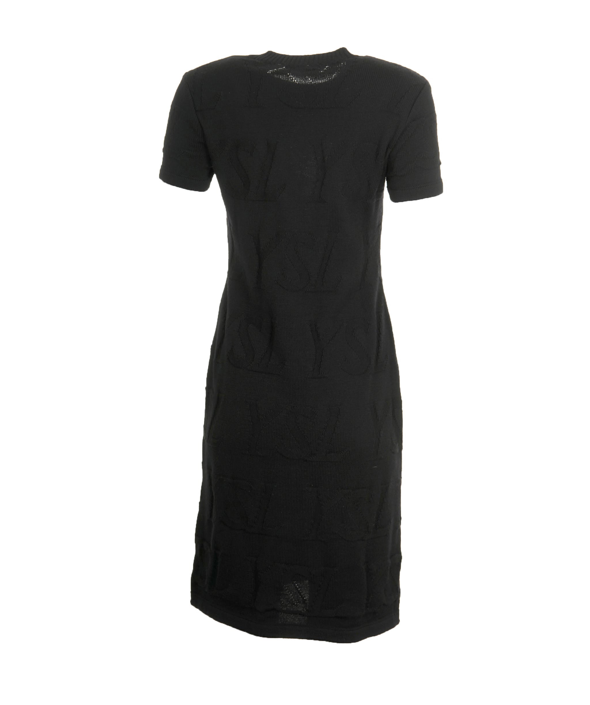 Yves Saint Laurent YSl Logo Knit Dress Black ASL9139