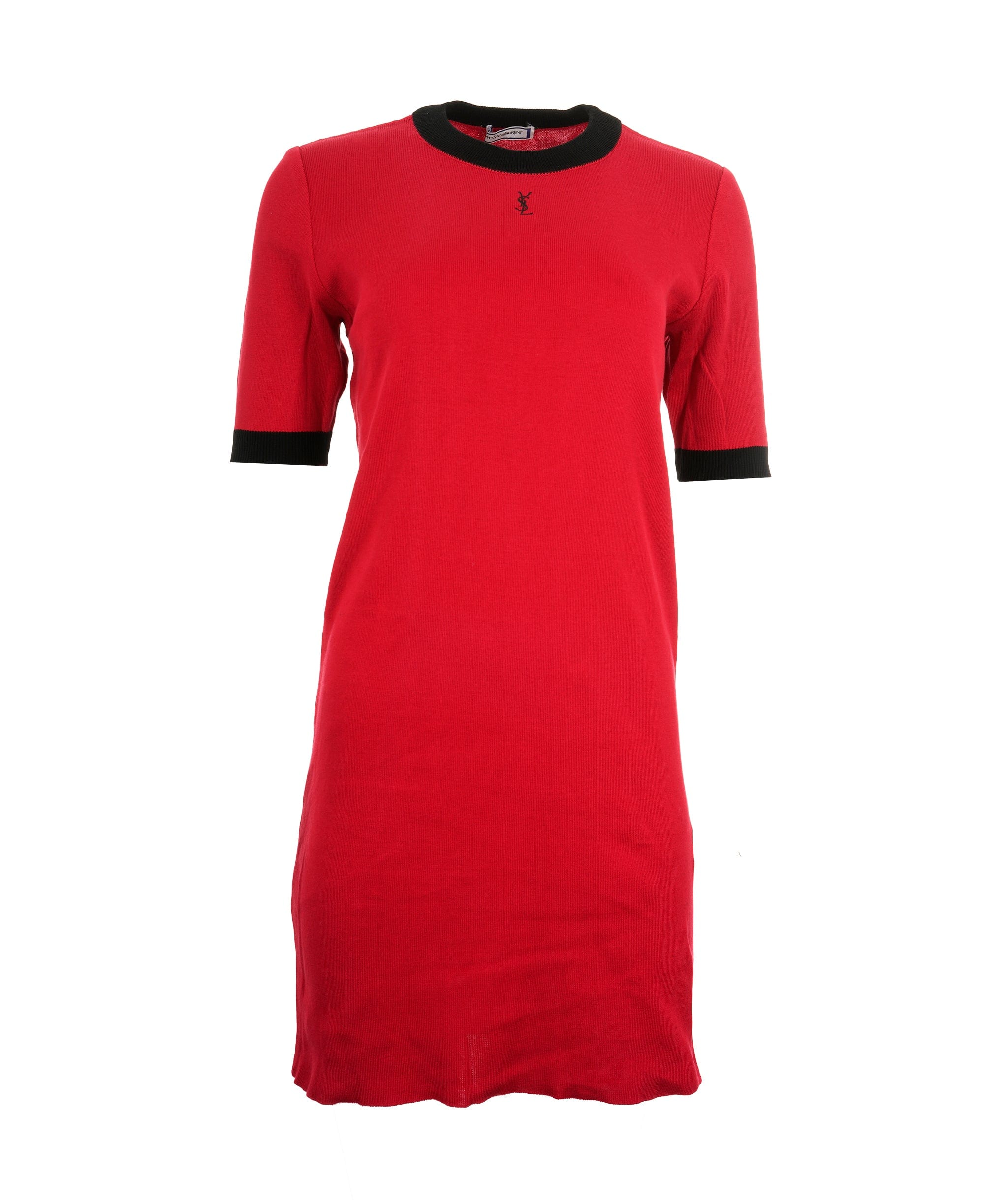 Yves Saint Laurent YSL Logo Knit Dress Red ASL8848