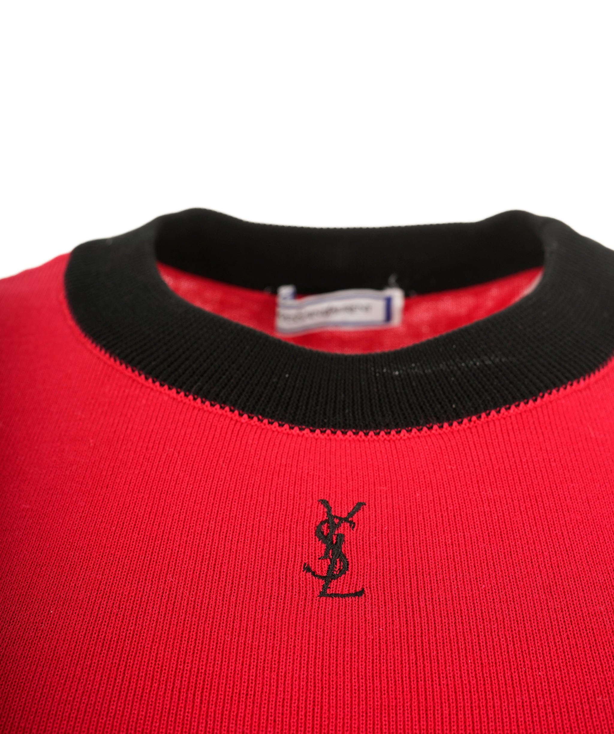 Yves Saint Laurent YSL Logo Knit Dress Red ASL8848