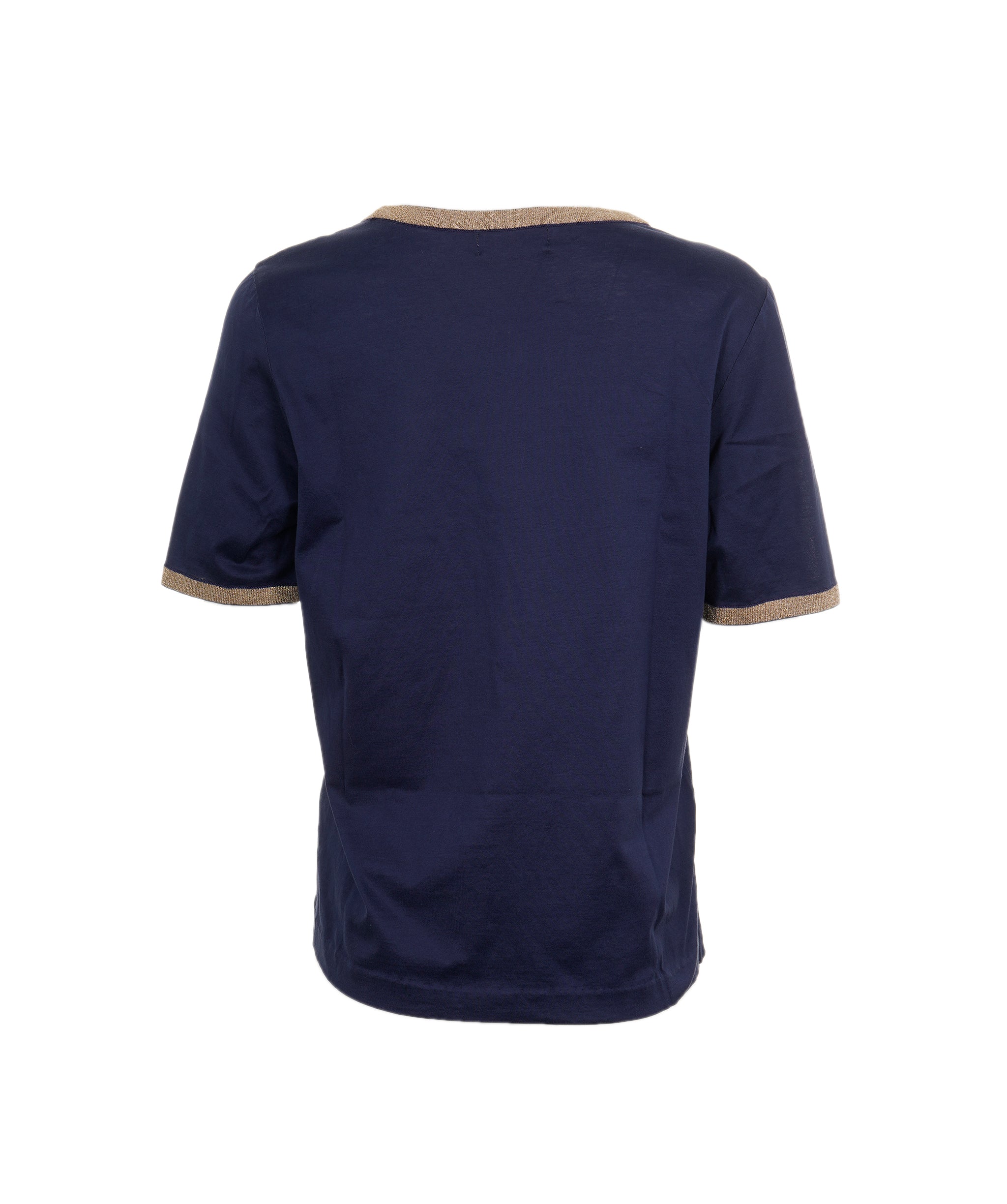 Yves Saint Laurent YSL Logo Navy & Gold T Shirt - ASL8659