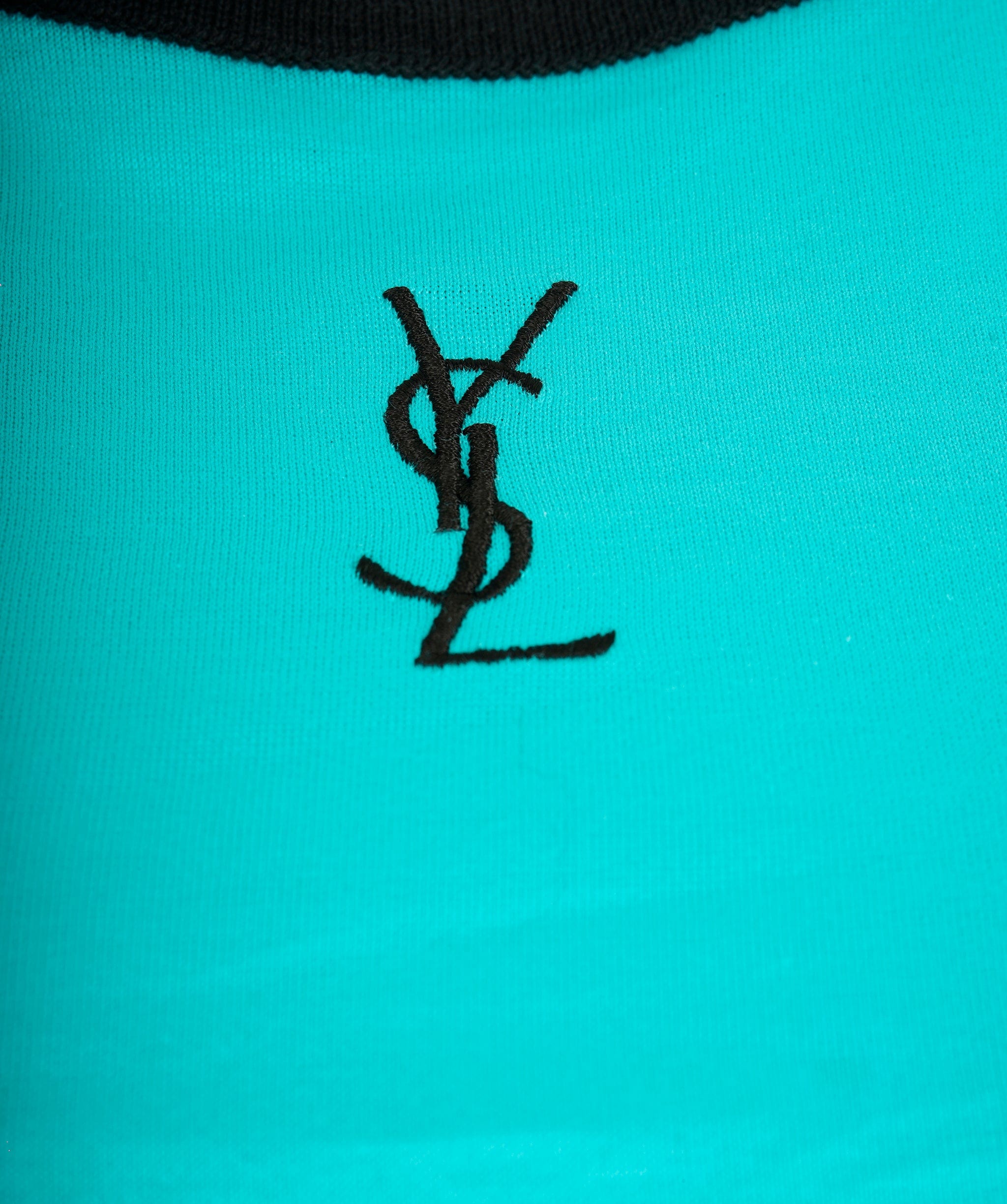 Yves Saint Laurent YSL Logo T-Shirt Green  ASL9063