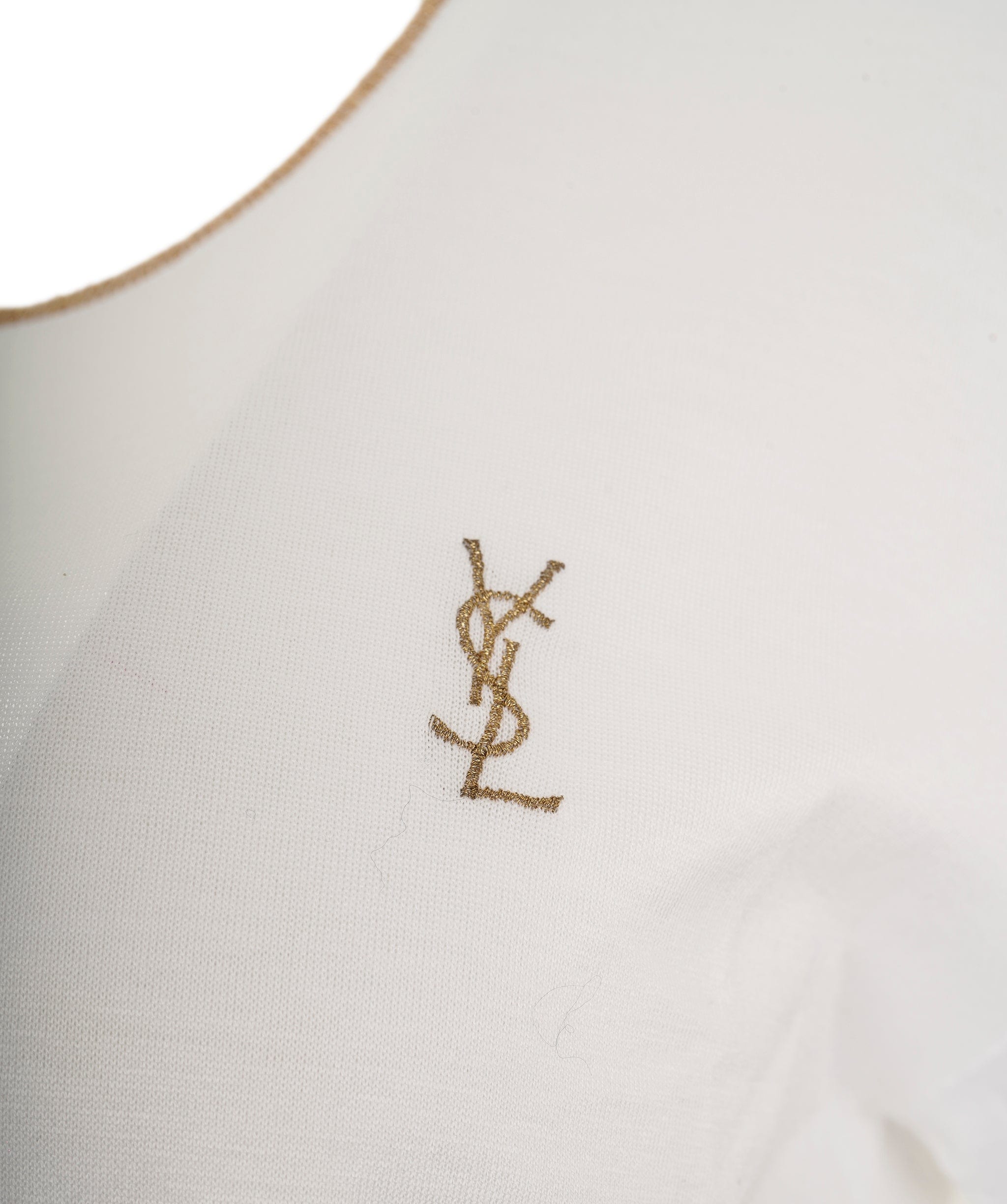 Yves Saint Laurent YSL Logo T-Shirt White Gold ASL9059